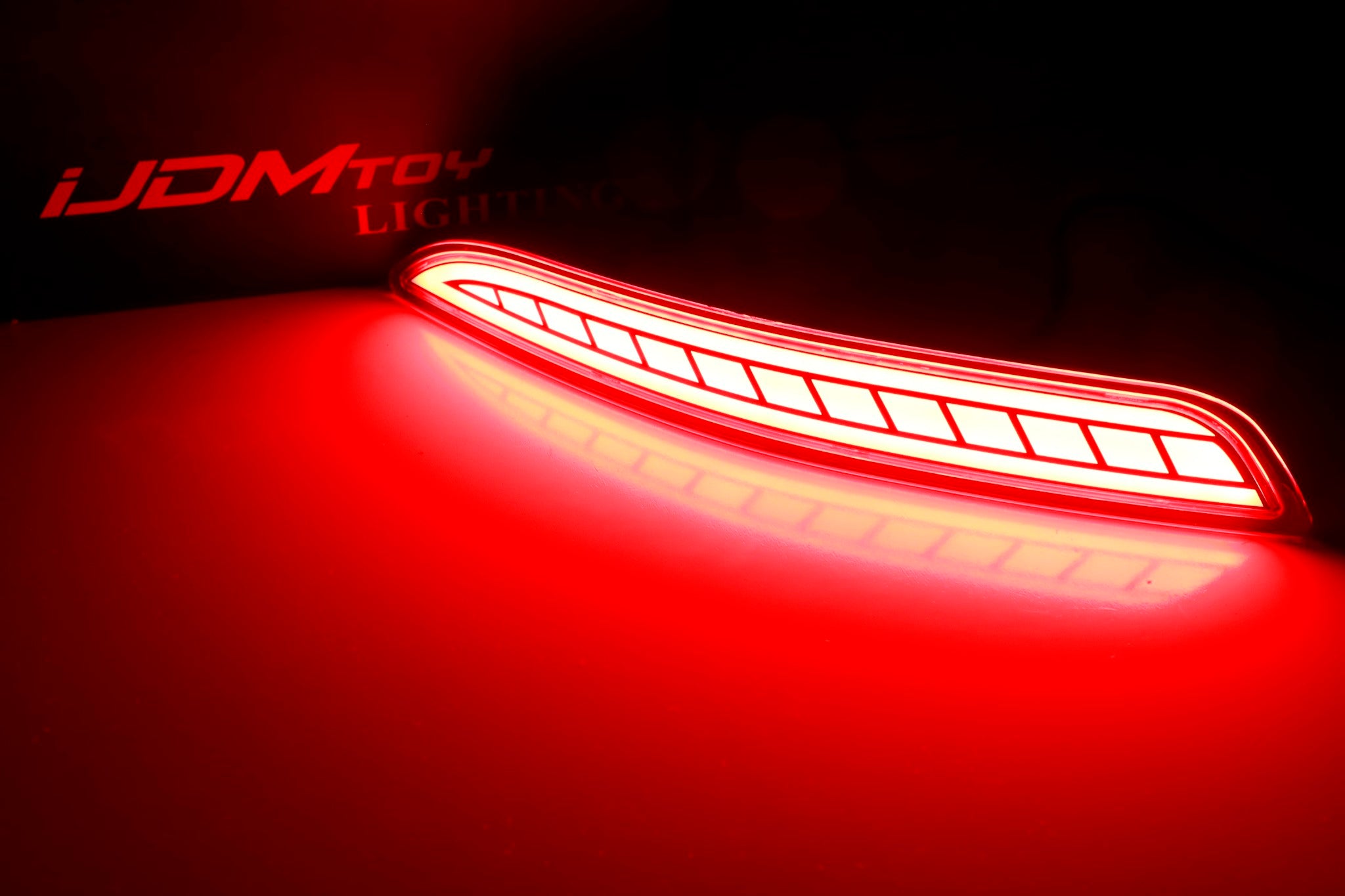 Dark Red LED Bumper Reflector Lights with Sequential Blink for 2019-2023 Mazda 3 - Upgrade Your Car's Rear Safety & Style with DRL Function