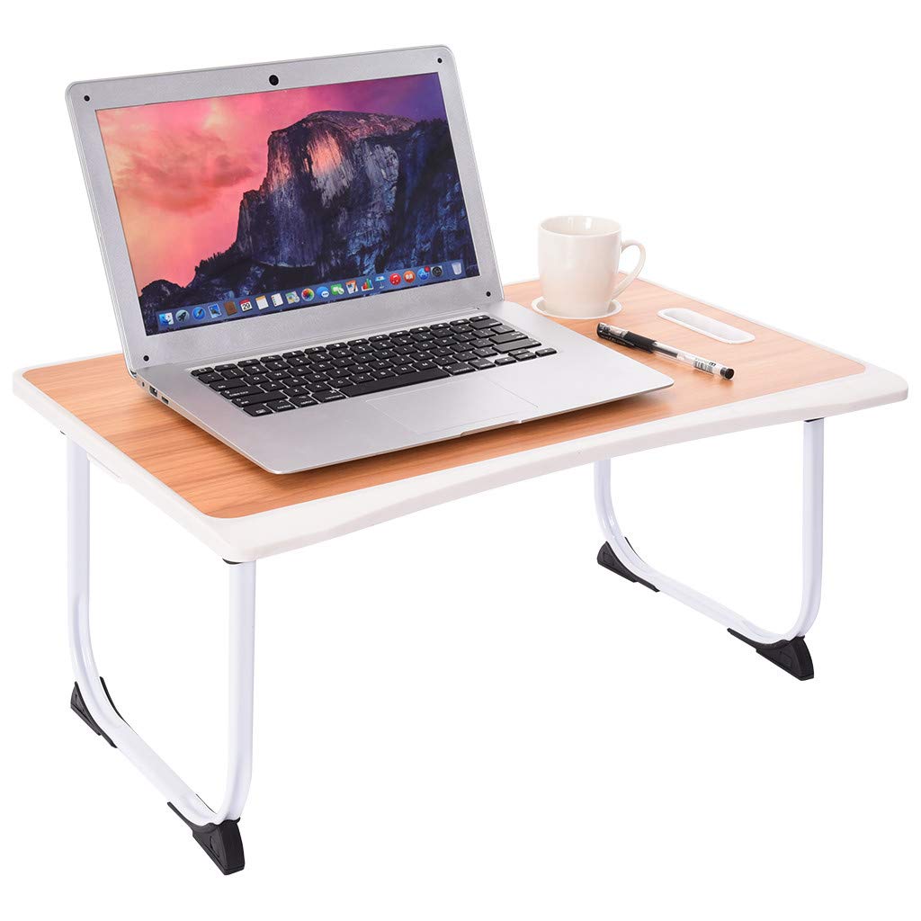 Foldable Laptop Desk with Adjustable Stand - Portable Bed Tray for Breakfast, Reading & Work | Multifunctional Computer Table for Home, Office & Dorm Use | CRX Large Bed Tray with Book Holder & Breakfast Stand