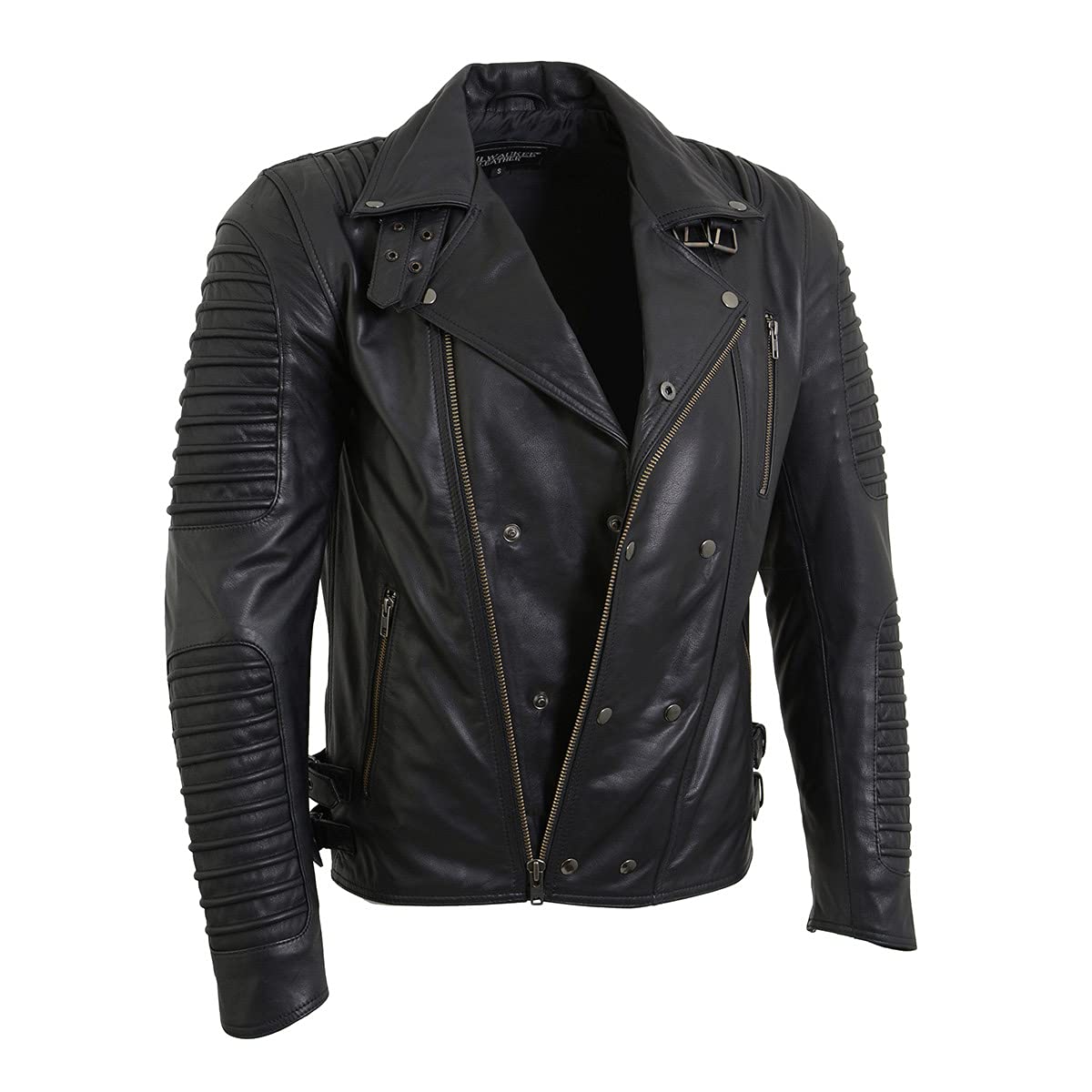 Milwaukee Leather SFM1885 Men's Black Leather Motorcycle Jacket with Piping Design - Stylish Biker Jacket for Riding & Casual Wear