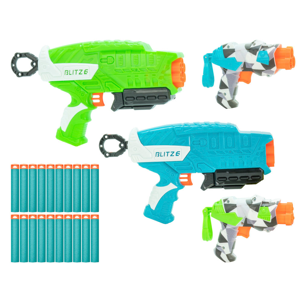 Air Warriors Blitz Fire Dart Blaster Combo Pack - Foam Dart Blaster Toy for Kids Ages 6+ | Outdoor Play, Nerf Battles, Birthday Gifts & Backyard Games
