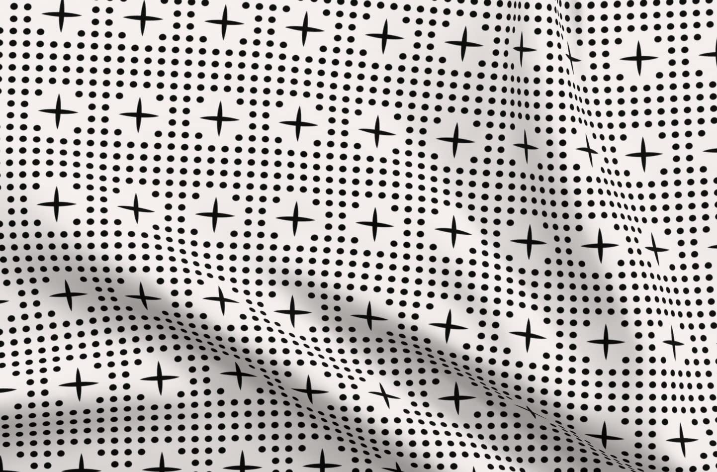 Premium Black & White Dots Grid Mudcloth Printed Minky Fabric - Soft Fat Quarter for Sewing Baby Blankets, Quilt Backing & Plush Toys - DIY Nursery Decor & Craft Projects