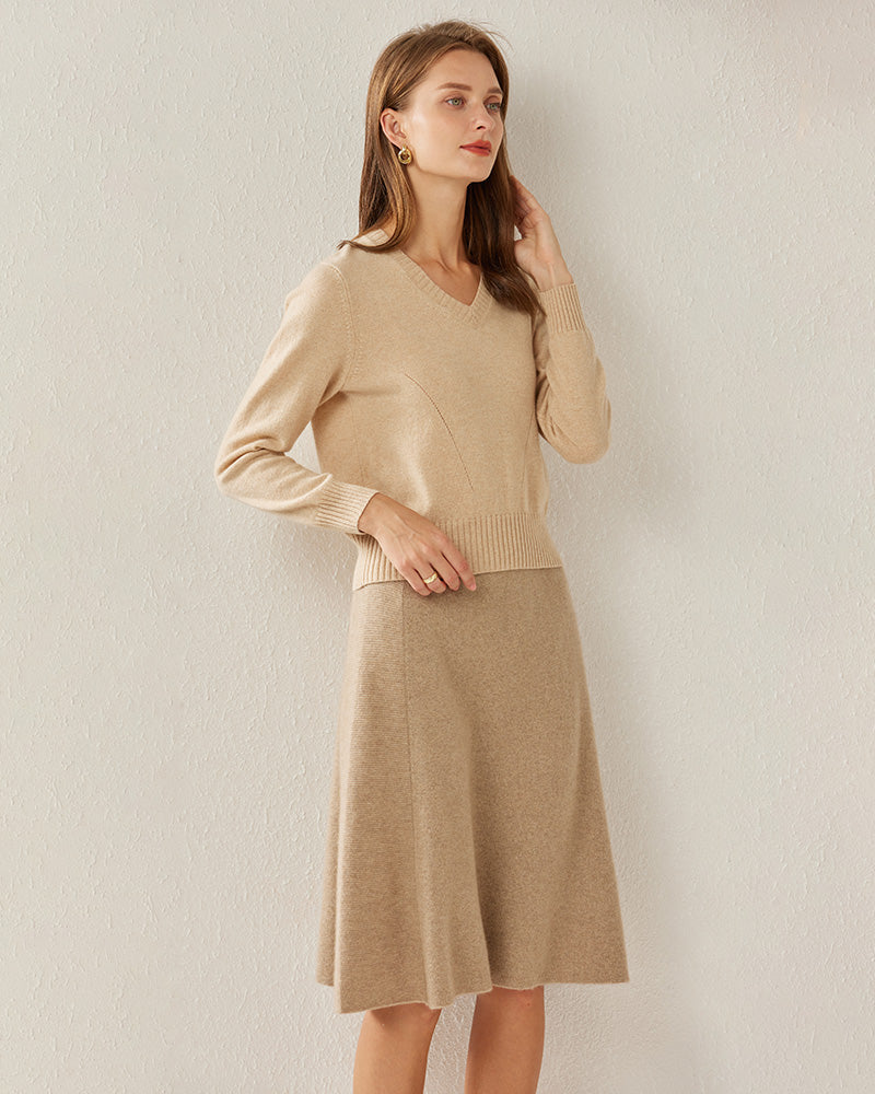 Luxury Soft Cashmere V-Neck Sweater for Women - Warm & Comfortable Winter Pullover - Perfect for Office, Travel & Casual Outfits