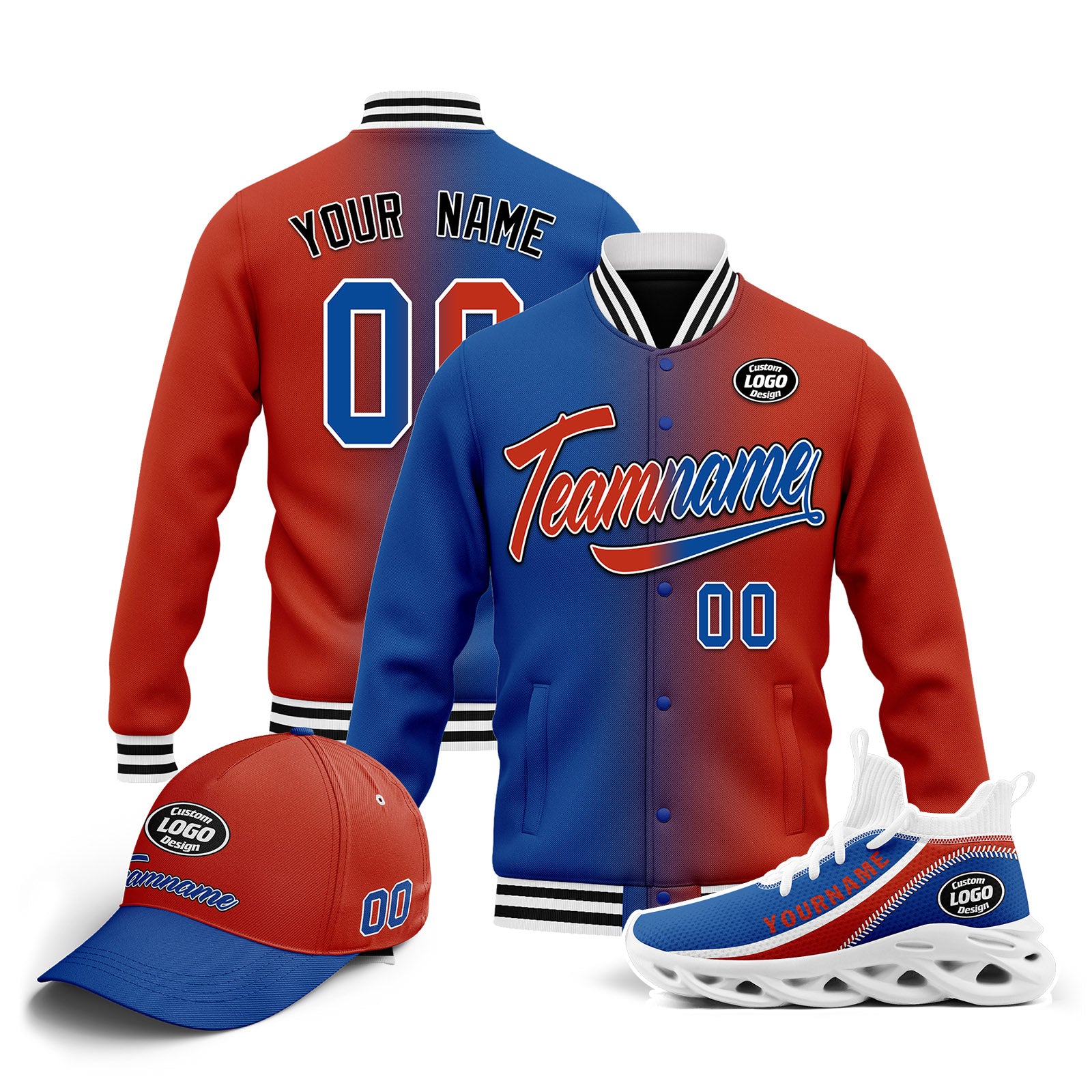 Custom Jacket, MaxSoul Shoes & Hat Combo - Personalized Outfit Set for Men & Women | Perfect for Casual Wear, Street Fashion & Gift Giving | D028016-14