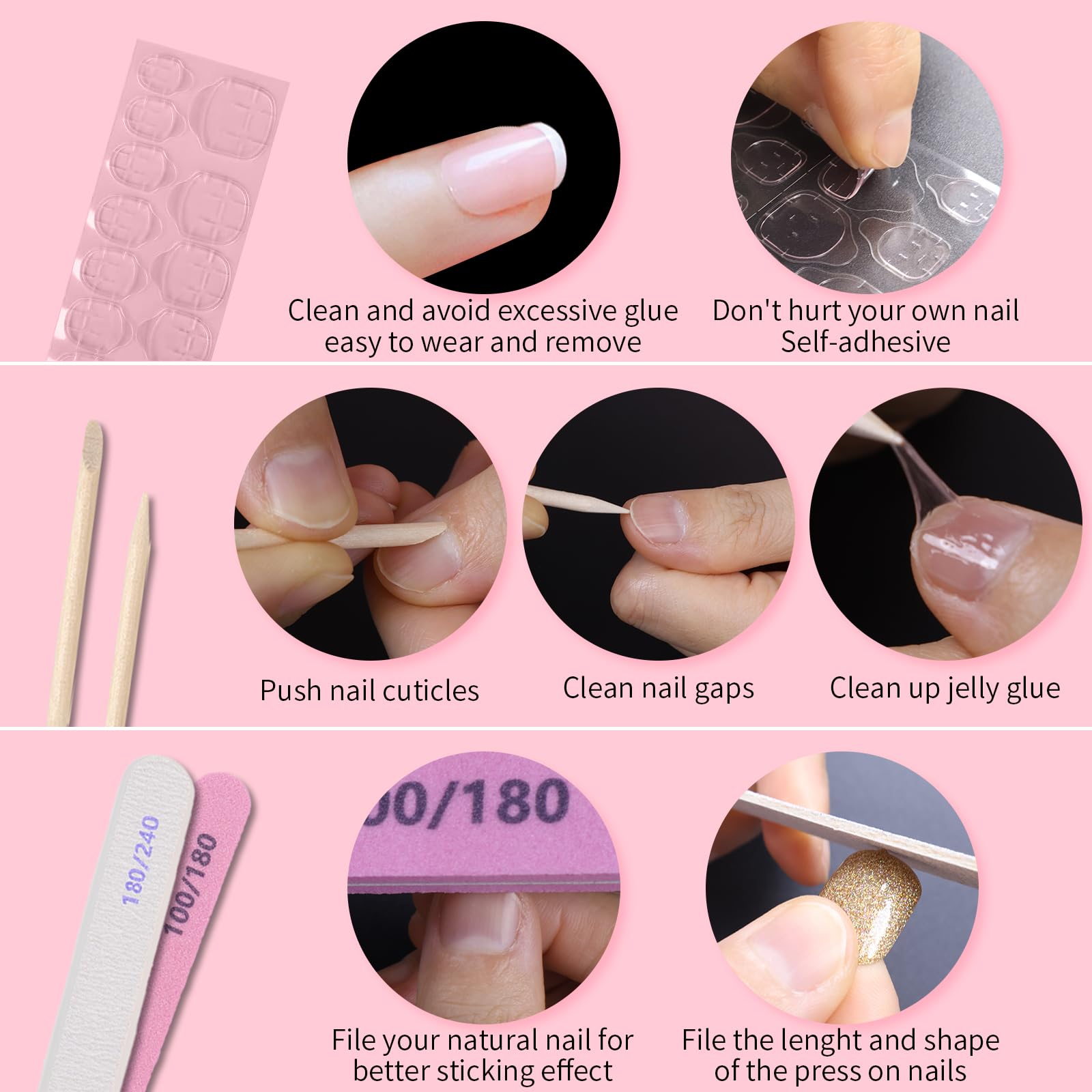 576PCS 24 Color Long Coffin Press On Nails Kit - Ballerina Glossy Fake Nails with Stickers, Acrylic Square Nail Art for DIY Manicure - Perfect for Parties, Weddings & Special Occasions