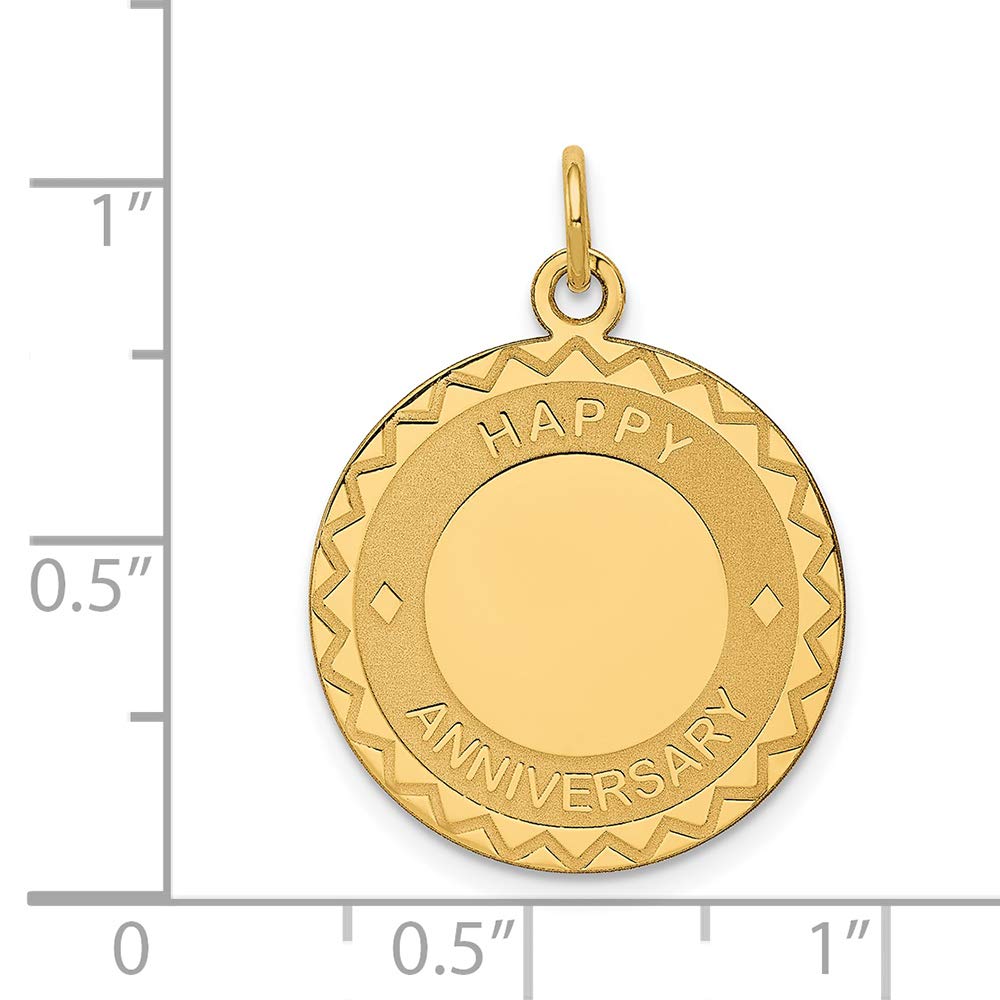 FJC Finejewelers 14k Yellow Gold Happy Anniversary Charm Pendant - Elegant Jewelry Gift for Wife, Girlfriend & Loved Ones - Perfect for Anniversaries, Valentine's Day & Special Occasions