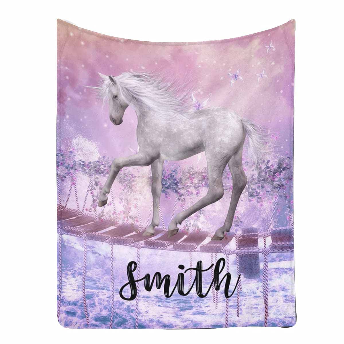 Custom Personalized Throw Blanket with Text - Unicorn, Horse & Butterfly Designs - 60x80 Inch Soft Blanket for Daughter, Son, Couch, Sofa & Bed Decor - Perfect for Travel, Thanksgiving & Halloween Gifts | Cozy Home, Office & Outdoor Use