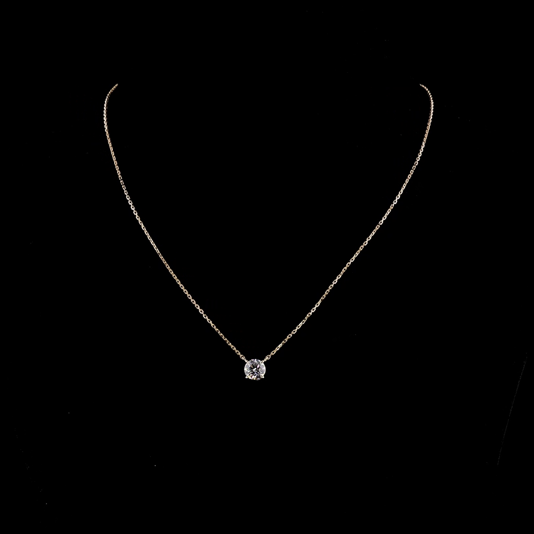 2.05 Carat Lab Grown Round E VS1 Diamond Solitaire Pendant in 14K Yellow Gold - Perfect for Anniversary Gifts & Special Occasions