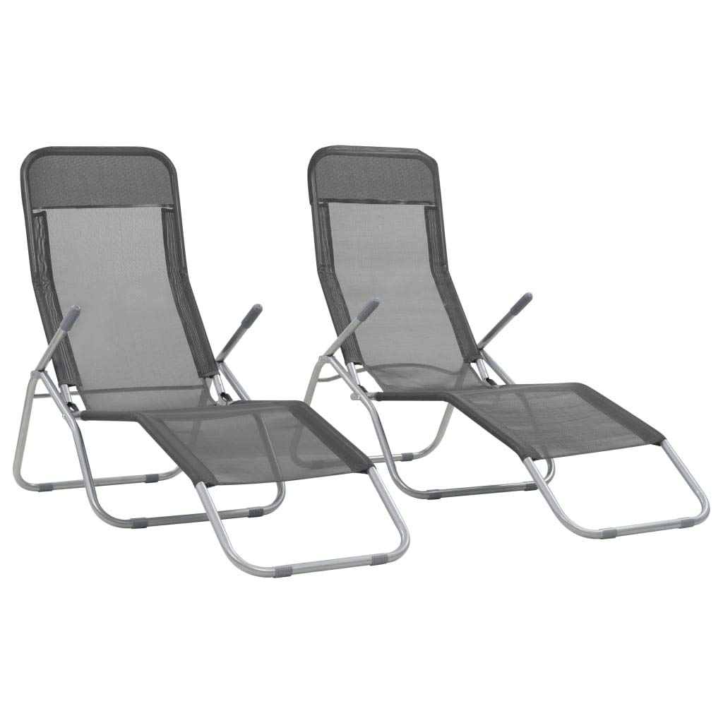 Folding Chaise Lounge Chair - Adjustable Beach Recliner for Outdoor Sunbathing, Patio, Poolside & Backyard - Durable Steel Frame with Textilene Fabric (2-Piece Set) - Perfect for Relaxing by the Pool, Beach Vacations & Outdoor Lounging
