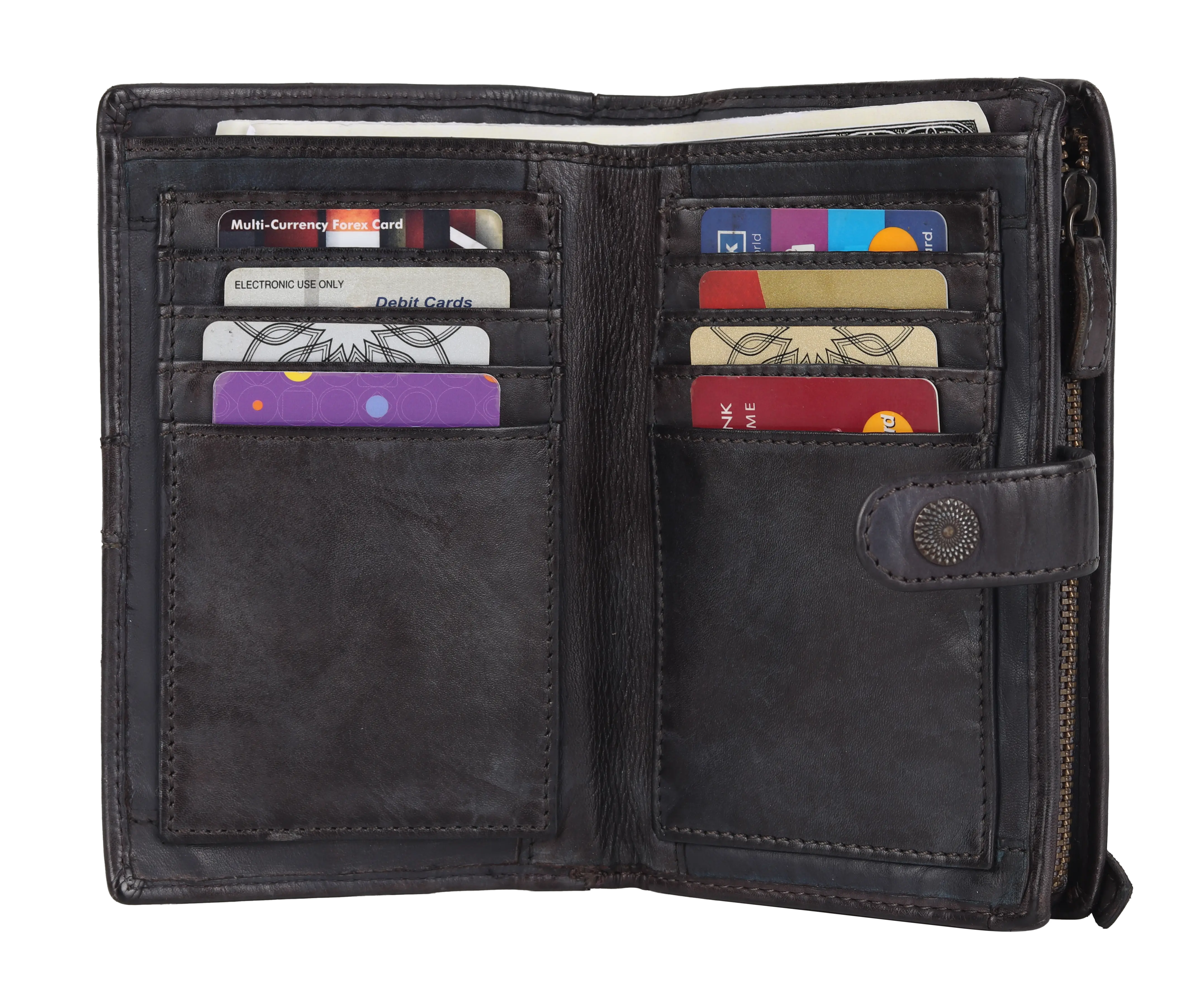 BOL Women's Bifold Organizer Wallet - Slim RFID Blocking Leather Wallet with Multiple Card Slots & ID Window - Perfect for Everyday Use, Travel, and Gift Giving
