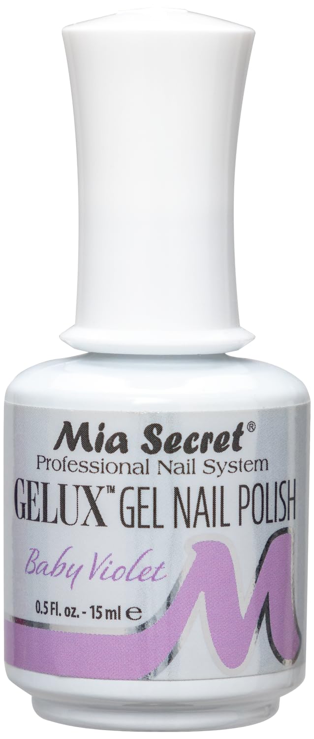 Mia Secret Gelux Soak-Off UV LED Gel Nail Polish - Baby Violet Long Lasting Gel Polish for Nails - Cured with UV/LED Lamp - Perfect for Salon, Home Manicure & Nail Art Designs