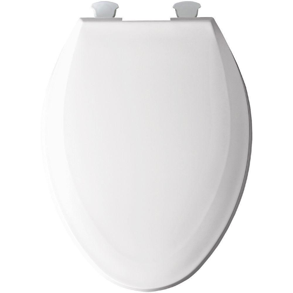 Bemis Elongated White Closed Front Toilet Seat - Soft Close, Durable & Easy to Install - Perfect for Bathroom, Home & Office Use
