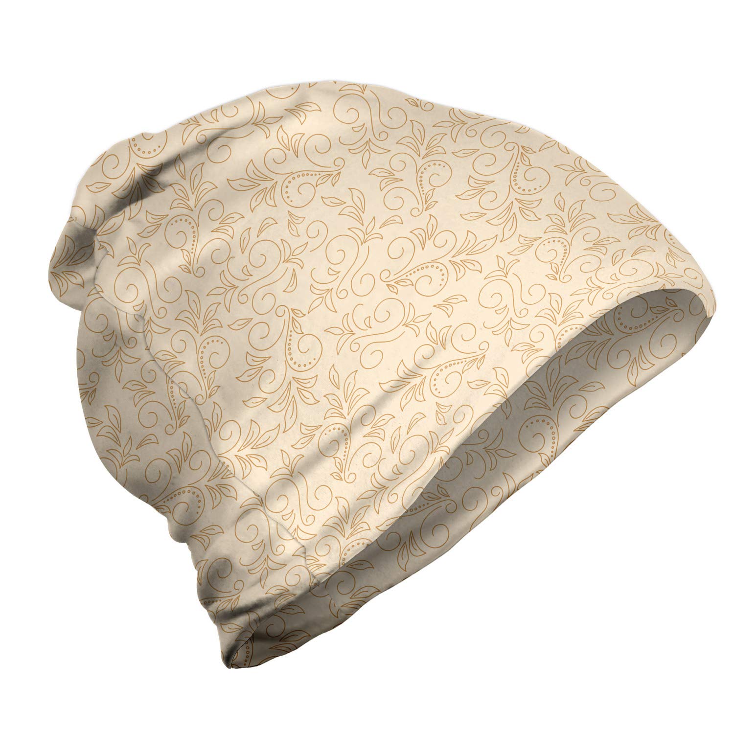 Ambesonne Unisex Beanie - Stylish Abstract Floral Pattern Winter Hat for Men & Women - Perfect for Hiking, Outdoor Activities & Cold Weather Fashion