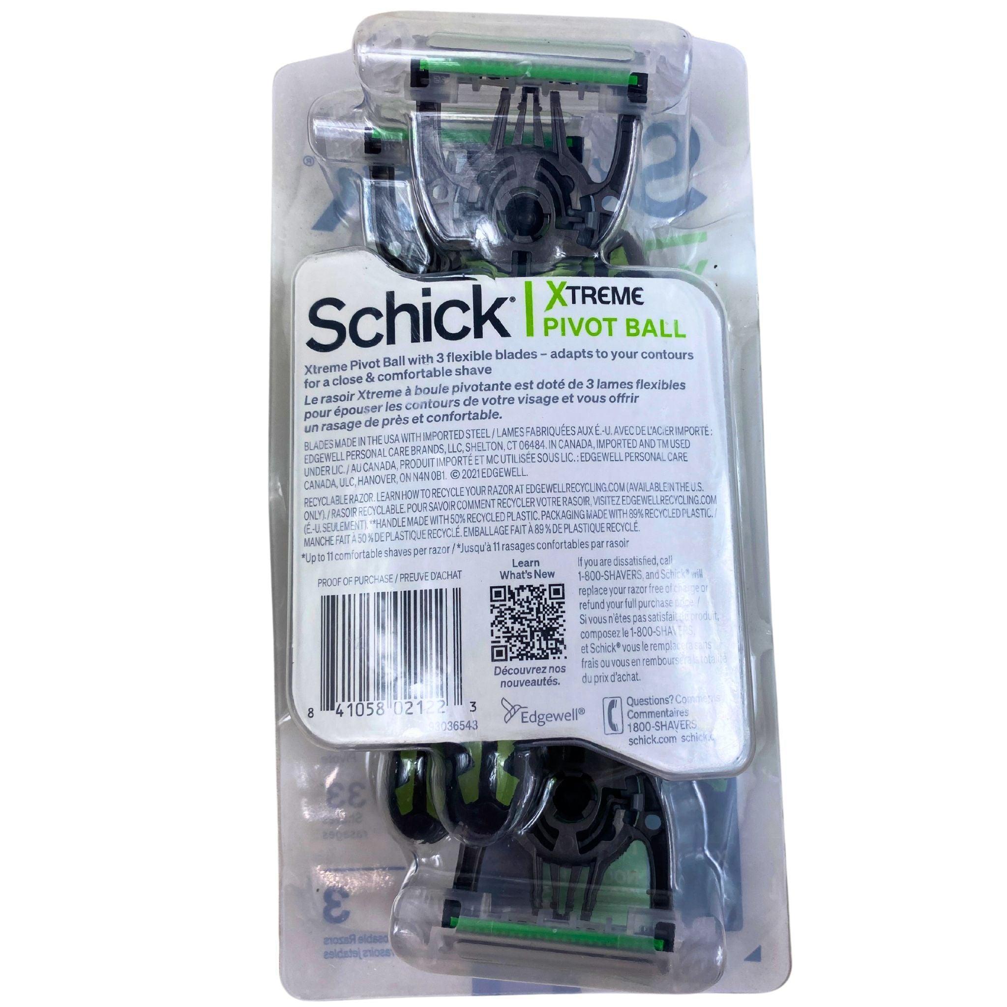 Schick Xtreme Pivot Ball 3 Disposable Razors - 50 Pack - Smooth Shaving for Men - Perfect for Travel, Gym & Daily Grooming Routine