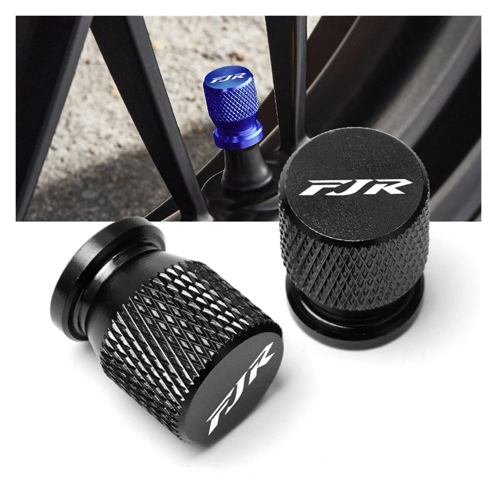 CNC Aluminum Motorcycle Wheel Tire Valve Stem Cover for Yamaha FJR1300 FJR 1300 - Air Seal Protection Accessories for Street Bikes & Touring Motorcycles