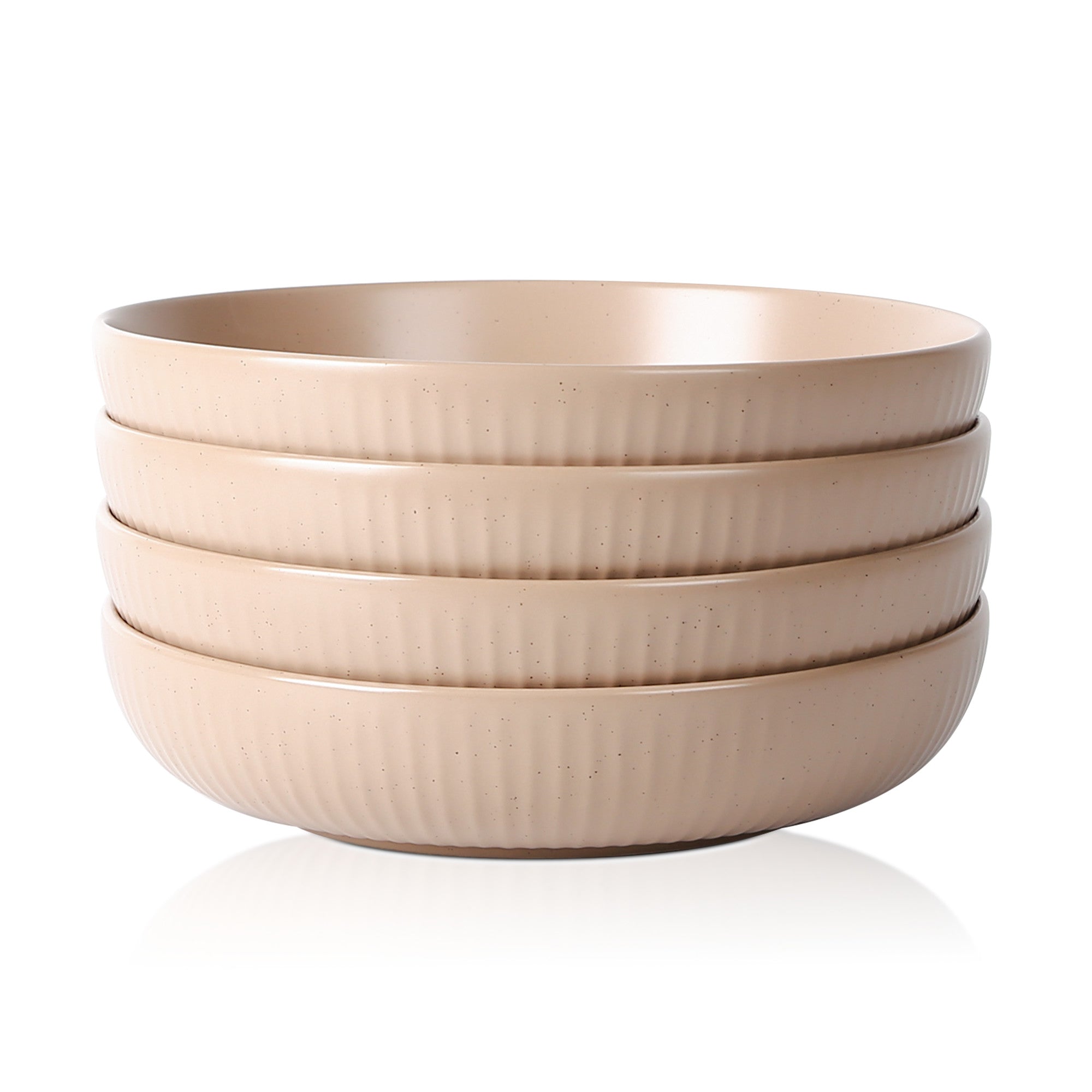 Logan Stoneware Bowl - Beige Ceramic Serving Bowl for Soup, Salad, Pasta | Microwave & Dishwasher Safe | Elegant Dining & Kitchen Decor