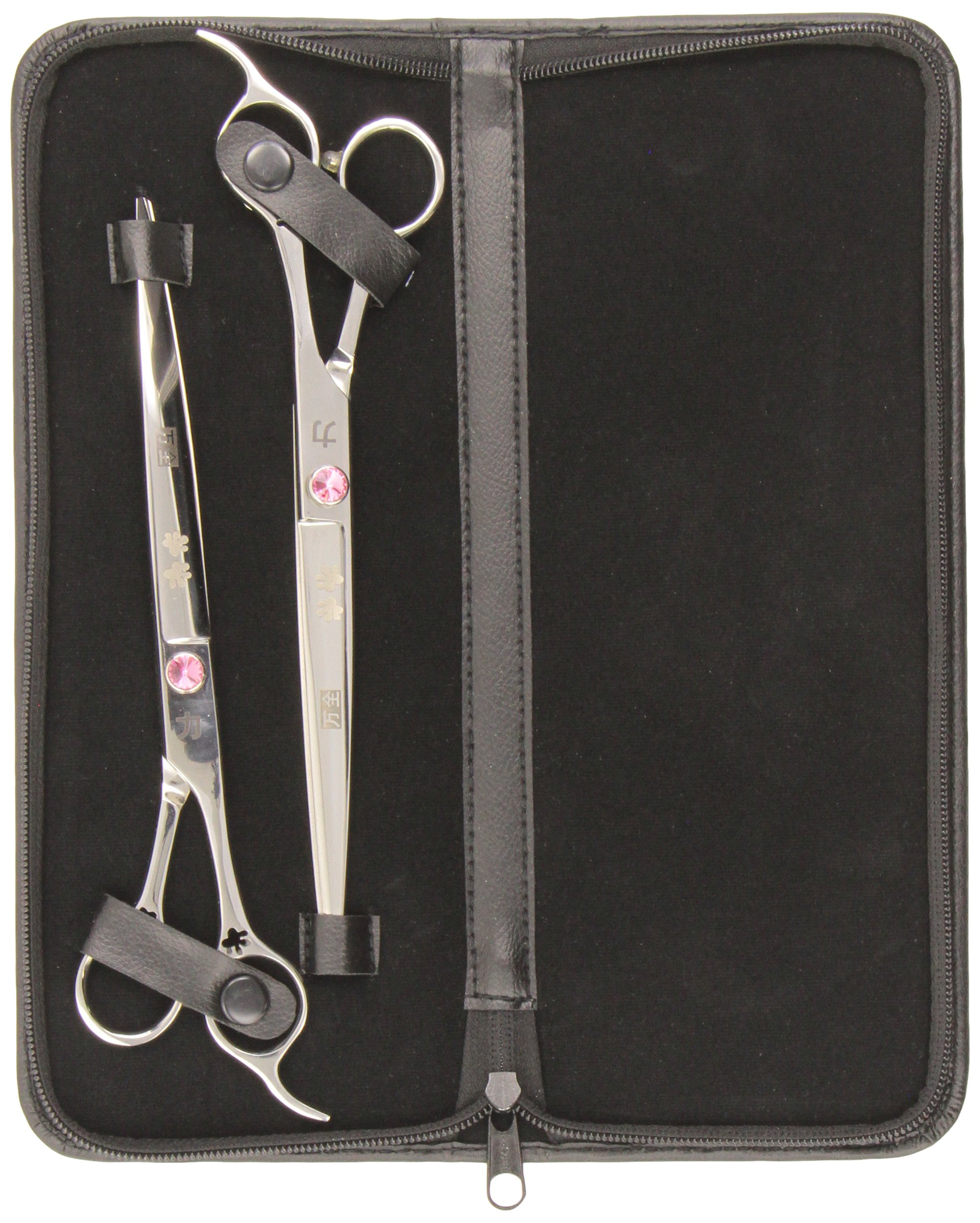 Premium Japanese 440 Stainless Steel 8-Inch Kitchen Shears - Straight & Curved Blades for Cutting Meat, Poultry, Herbs & Vegetables | Professional Food Prep & Crafting Scissors
