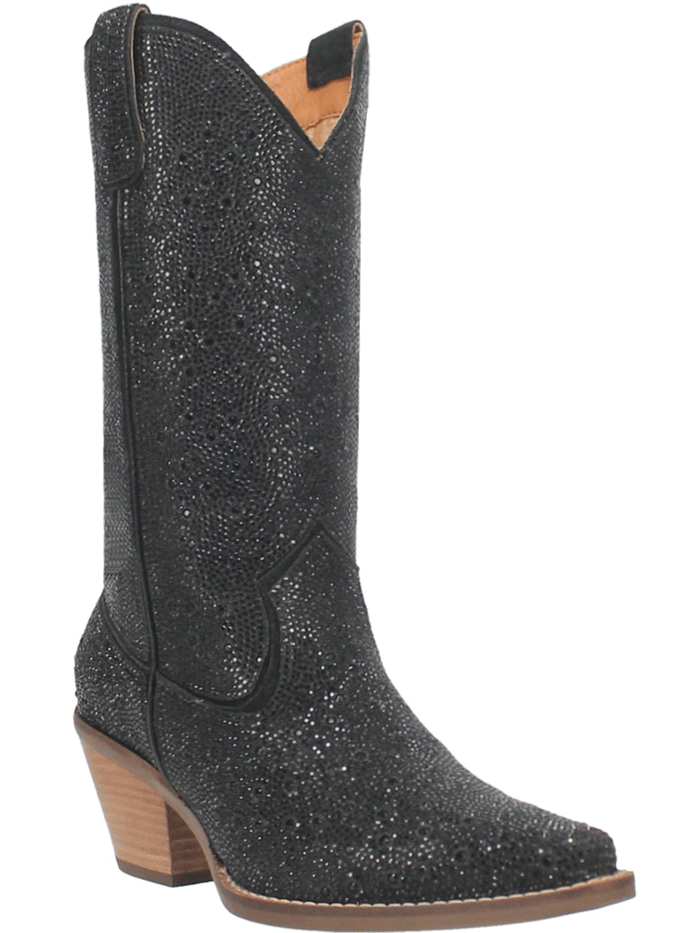 Dingo DI570 BK Women's Silver Dollar Fashion Western Boots - Black Cowgirl Boots for Country Dancing, Rodeo & Western Style Outfits