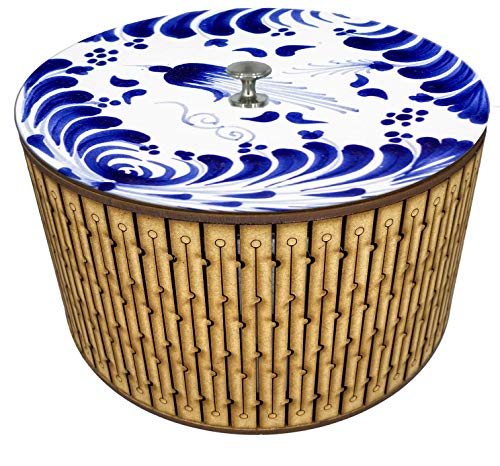 Authentic Mexican Handmade Tortilla Warmer – Insulated Thermal Raffia Container for Pancakes, Bread & Tacos | Perfect for Taco Tuesday & Family Gatherings | Made in Mexico – Talavera Dove Collection