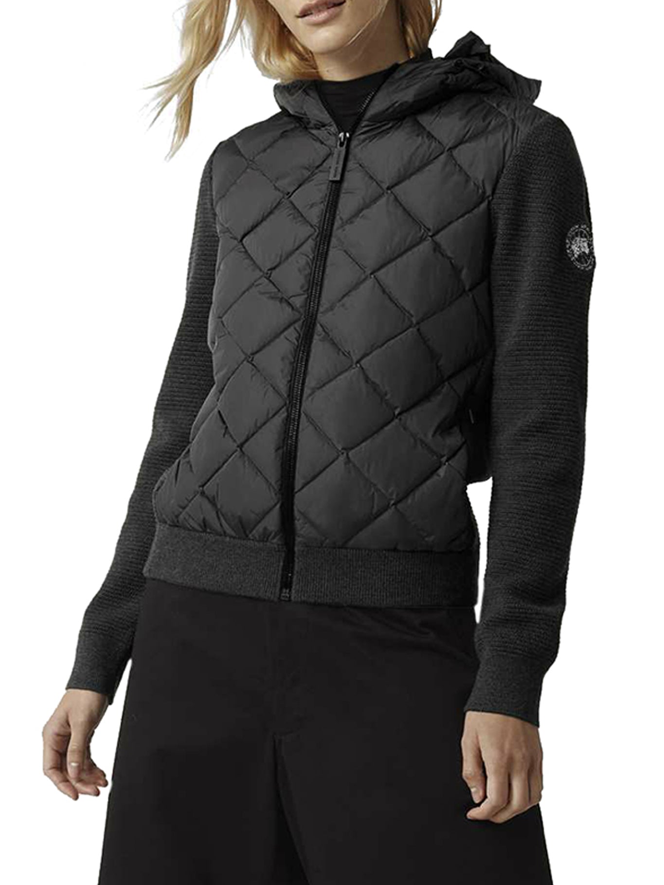 Hybridge Black Label Quilted Knit Hooded Jacket - Stylish Winter Outerwear for Men & Women | Perfect for Outdoor Activities, Casual Wear & Cold Weather
