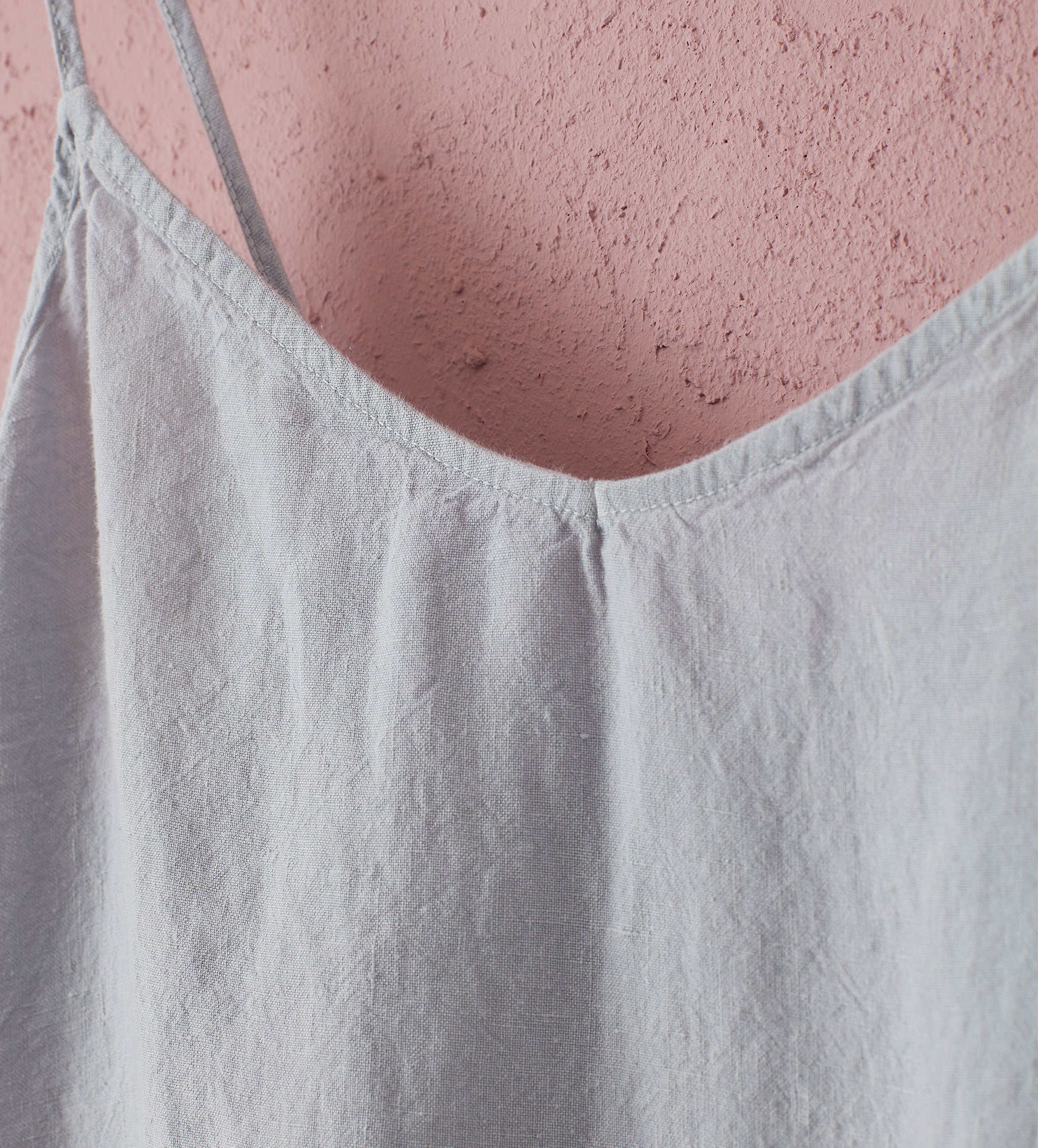 Stone Grey Willa 100% Linen Long Cami Nightie - Soft & Breathable Sleepwear for Women, Summer Nightgown for Comfortable Sleep & Lounge Wear