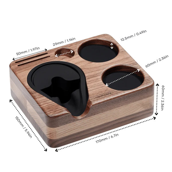 Premium Wooden Normcore Tamping Mat Station for Espresso - Barista-Grade Coffee Accessory for Home & Professional Use