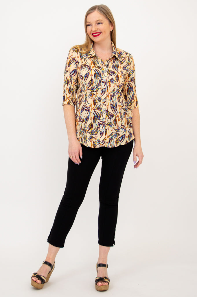 Lorine Blouse for Women - Alma Style Linen Bamboo Shirt - Casual Summer Tops for Office & Outdoor Activities