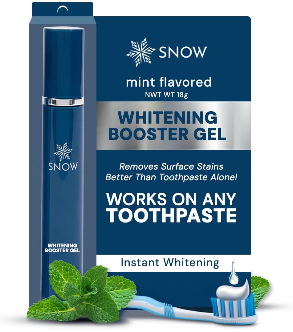 Snow Teeth Whitening Gel - Vegan Hydrogen Peroxide Whitening Gel with Xylitol for Stain Removal & Teeth Brightening (18g) - Add to Toothpaste for Whiter Smile - Perfect for Daily Oral Care & Special Occasions