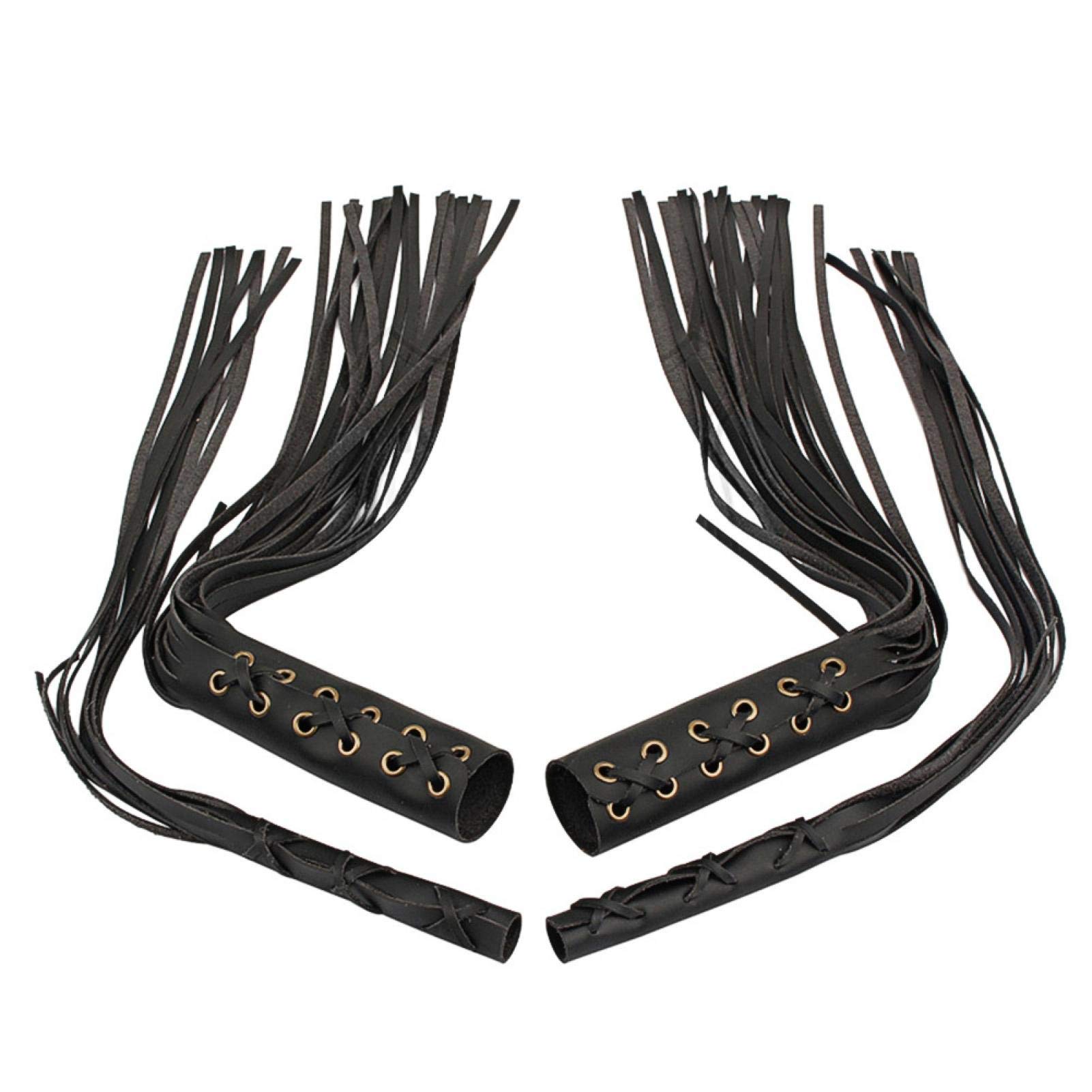 Universal Motorcycle Handlebar Tassel Grips - 7/8in & 1in Brake Cover for Cruiser Bikes