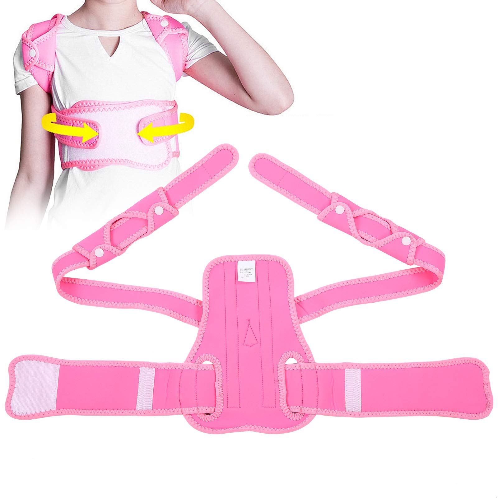 **Kids Posture Corrector - Adjustable Pink Clavicle Support Brace for Spine Alignment & Hunchback Relief - Neck, Waist, Back & Shoulder Support (XL) - Perfect for School, Gaming & Studying**