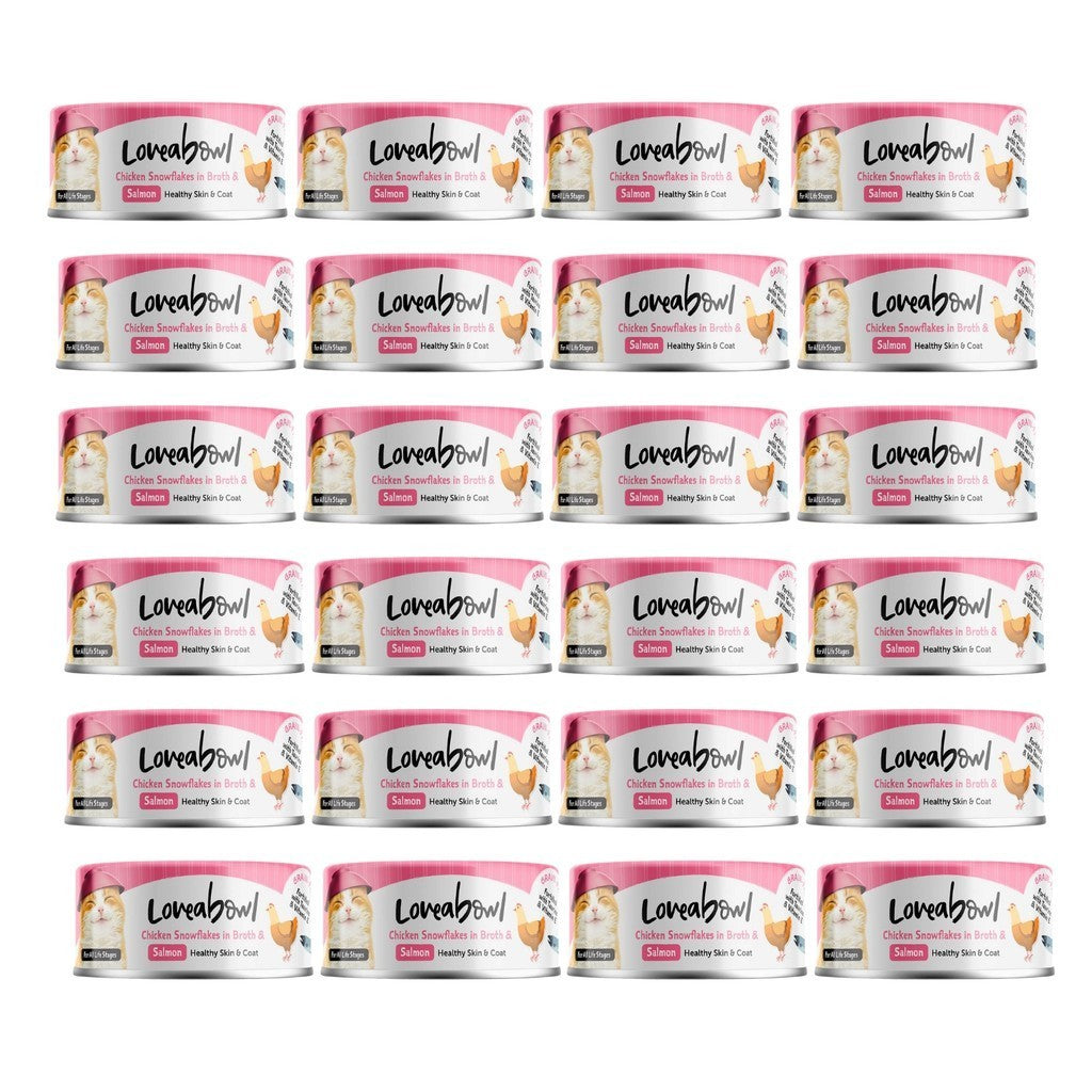 Loveabowl Chicken & Tuna in Broth Wet Cat Food - Grain Free, 24 Pack (70g Each) | Complete Nutrition for Kittens & Adult Cats | Perfect Meal Topper or Standalone Meal