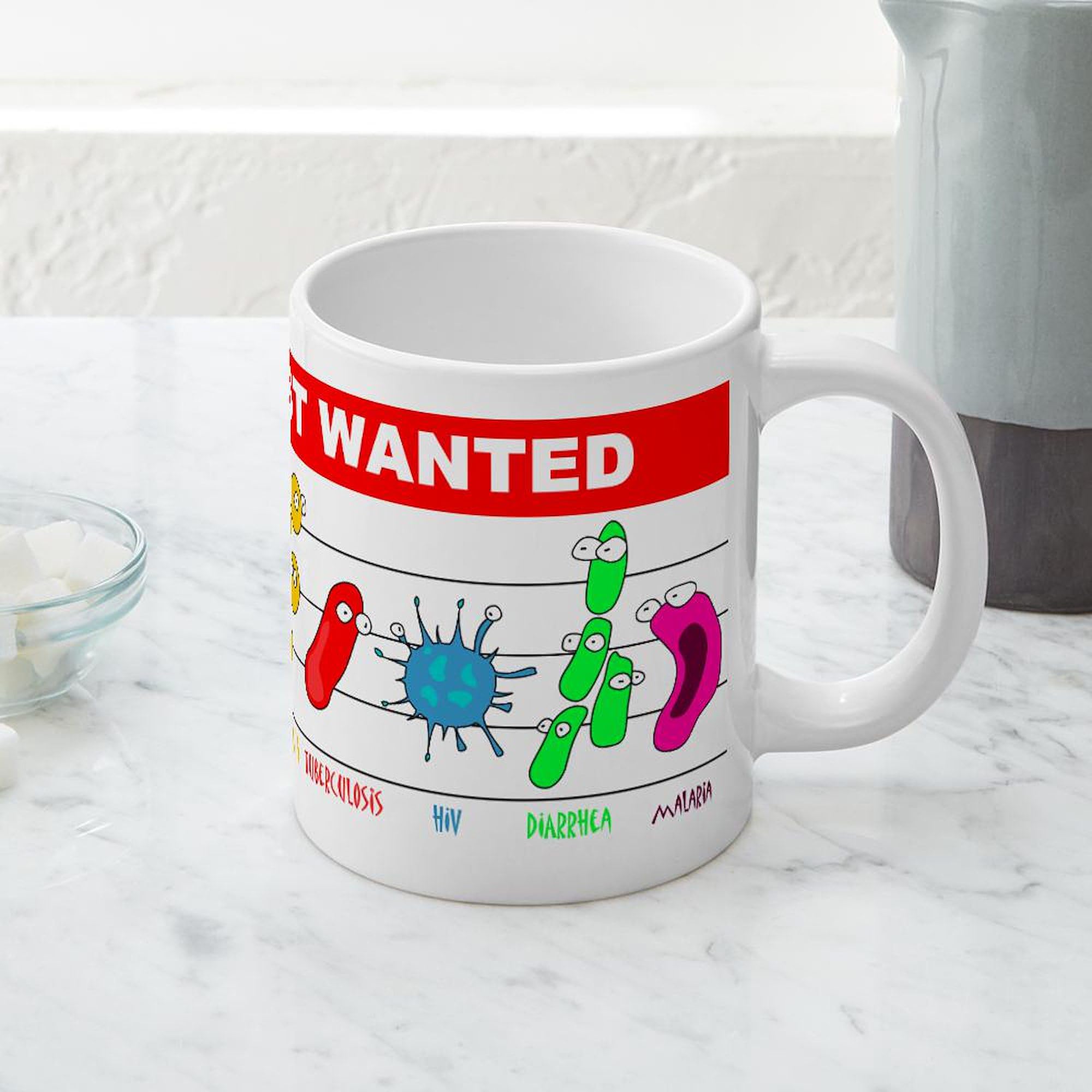 Custom Most Wanted Poster 20oz Ceramic Coffee Mug - Large 20 Ounce Novelty Coffee Cup for Office, Home & Gifts | Funny Coworker Present, Western Theme Party, Police Appreciation Gift
