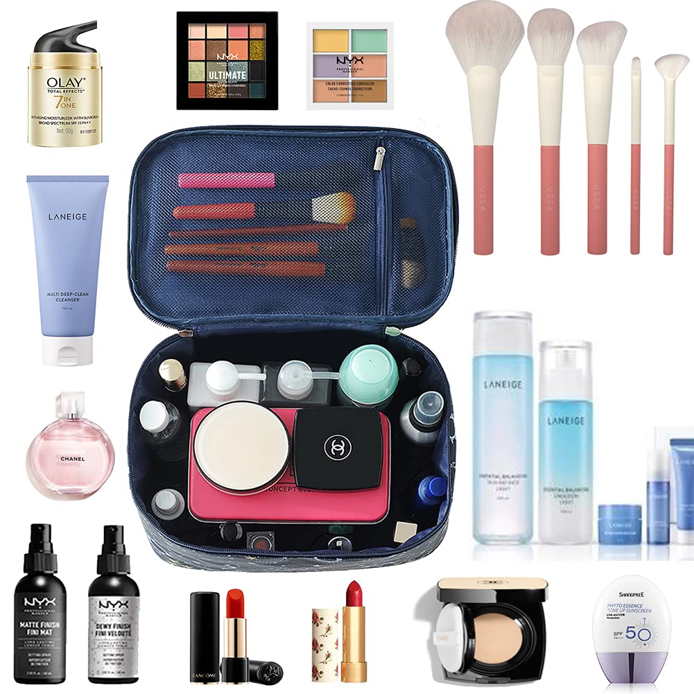 HOYOFO Waterproof Makeup Bag for Women Travel - Large Cosmetic Organizer Case with Starry Sky Design - Perfect for Travel, Gym, and Daily Use