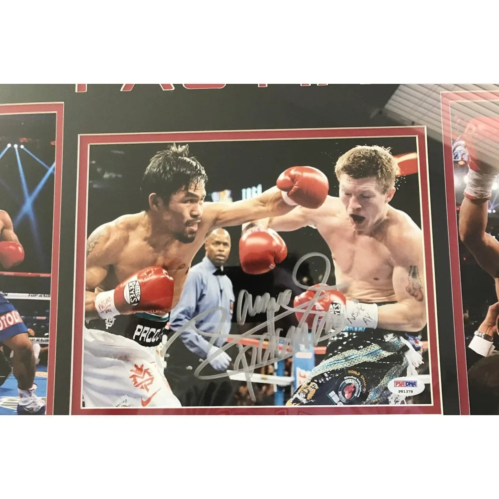 Manny Pacquiao Signed 8x10 Photo Collage with COA PSA/DNA Authentic Autograph - Framed Boxing Memorabilia for Sports Collectors & Man Cave Decor