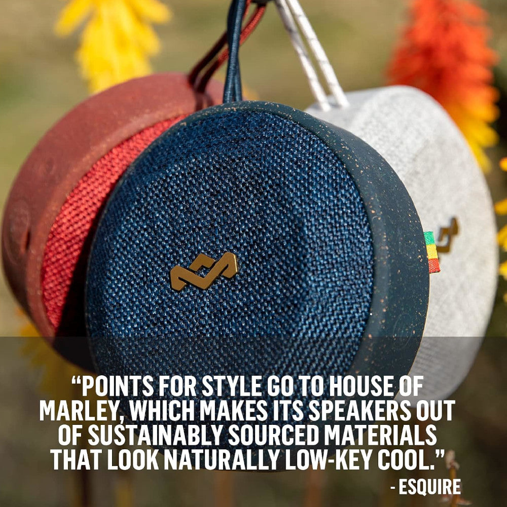 HOUSE OF MARLEY EM JA015 SB No Bounds Outdoor Bluetooth Speaker - Waterproof Portable Wireless Speaker with Rich Bass (Red, Blemished Package) - Perfect for Beach, Pool, Camping & Backyard Parties