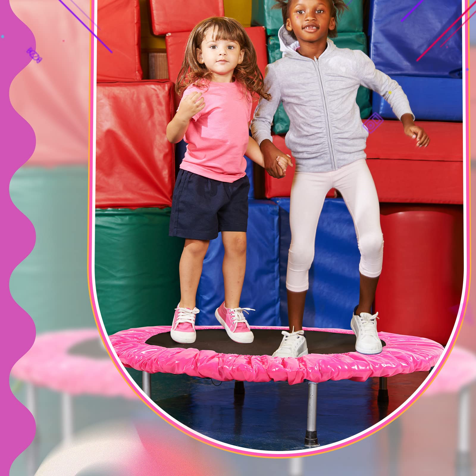 **40 Inch Waterproof Trampoline Spring Cover - Round Replacement Safety Pad for Kids, Men & Women - Durable Hot Pink Indoor/Outdoor Fitness Accessory for Home, Gym & Backyard Fun**