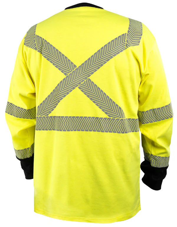 Black Stallion Hi-Vis Class 3 AR/FR Cotton Long Sleeve Safety Shirt TF3030 HB - High Visibility Workwear for Construction & Road Workers