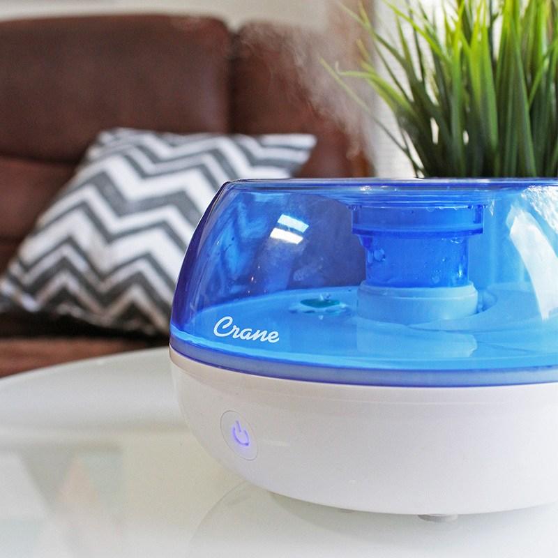 Blue & White Crane Personal Cool Mist Humidifier for Bedroom, Office & Nursery - Quiet Ultrasonic Air Moisturizer for Dry Skin, Sinus Relief & Better Sleep