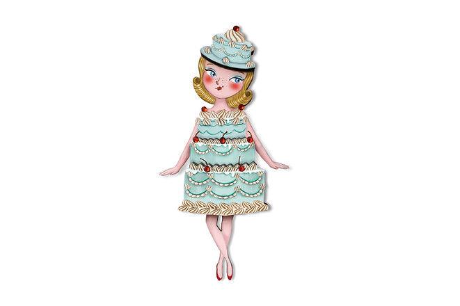 Laliblue Elegant Cake Woman Brooch - Vintage Floral Pin for Women - Perfect for Dresses, Jackets, Hats & Gift Giving