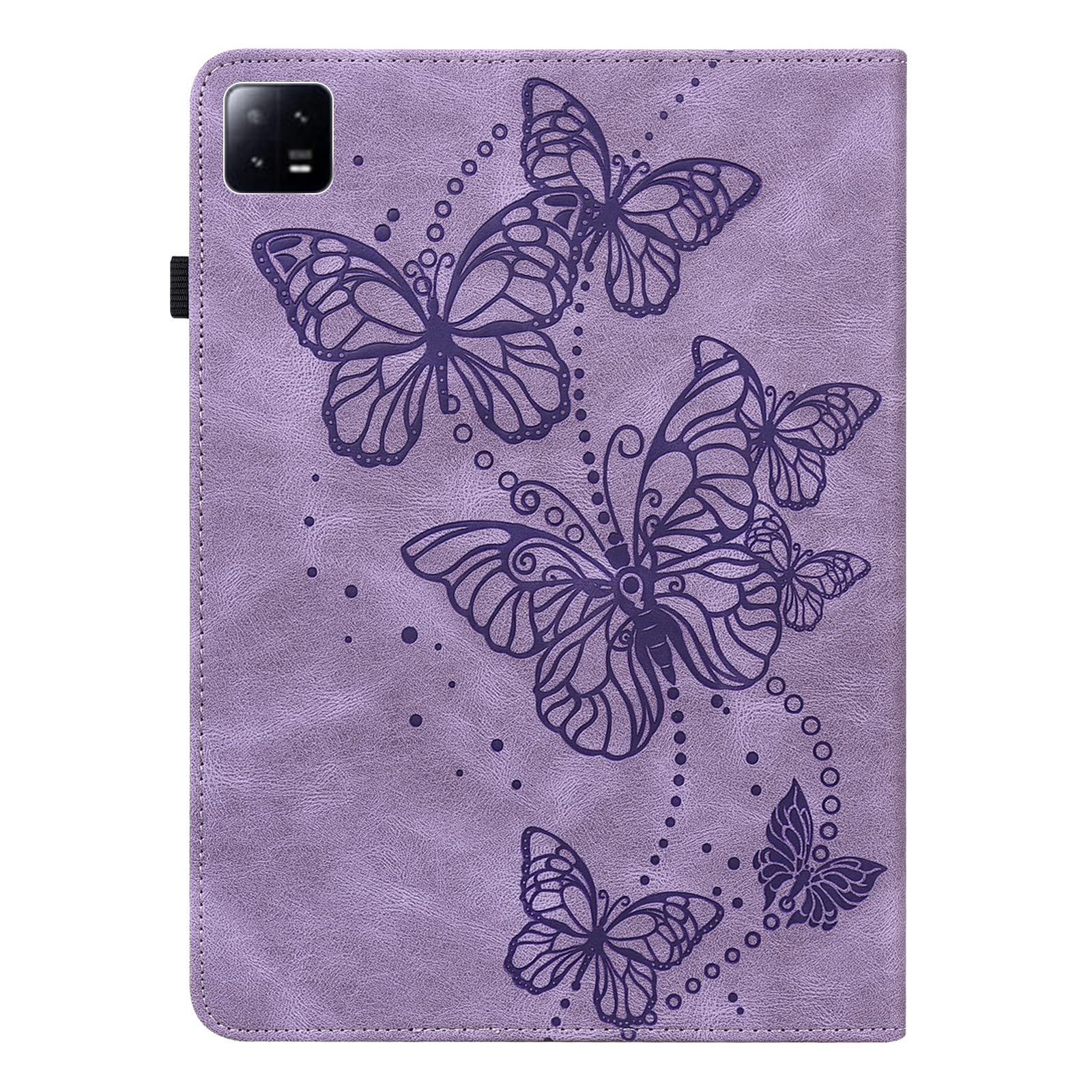 Premium Leather Tablet Case for Xiaomi Pad 6 with Elegant Embossed Butterfly Design - Slim Protective Cover for Work, Travel & Home Use