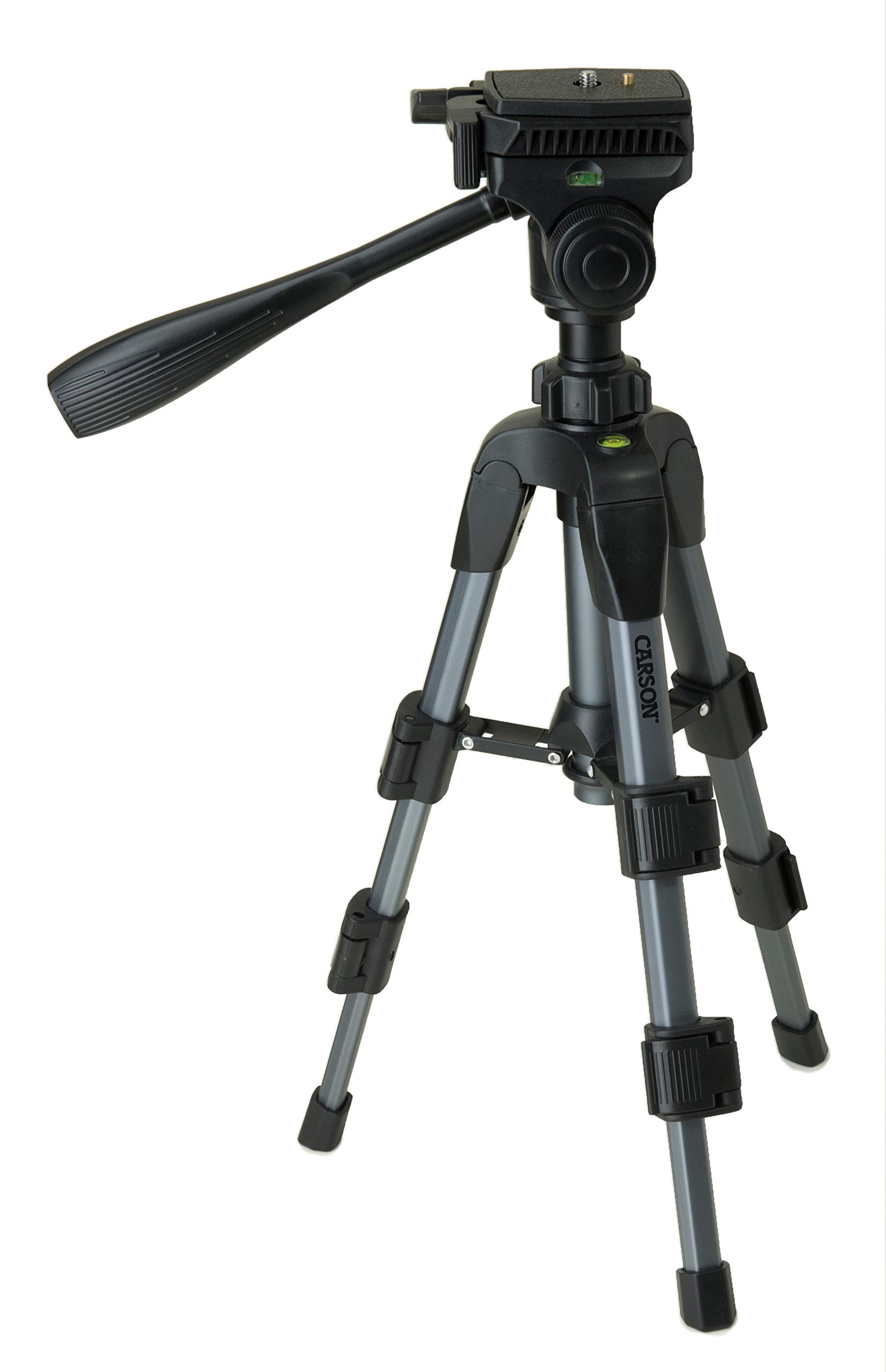 Carson TR-100 The Rock Series 20.8 Inch 3-Way Panhead Tabletop Tripod Stand - Compact & Adjustable for DSLR Cameras, Video Recording, Live Streaming, and Photography Studio Use