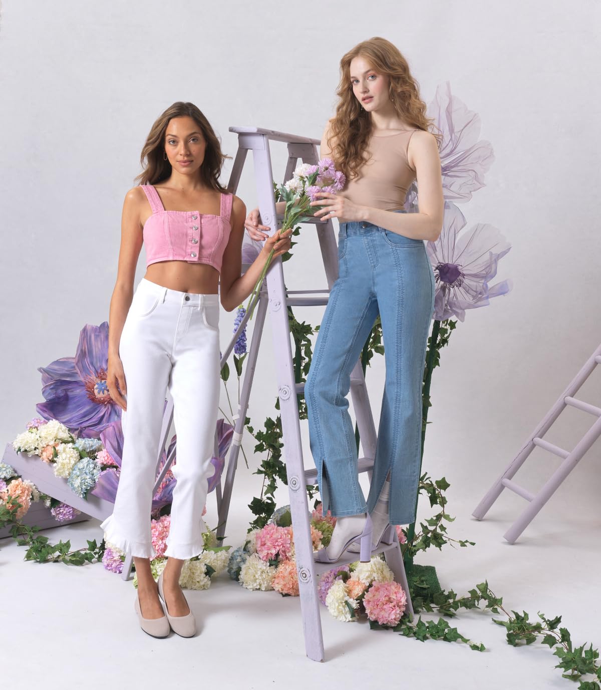 Women's Fashion Jeggings - Cropped Flare, Straight, Bootcut & Wide Leg Denim Pants | Stretchy Comfort for Work, Casual & Date Night Outfits
