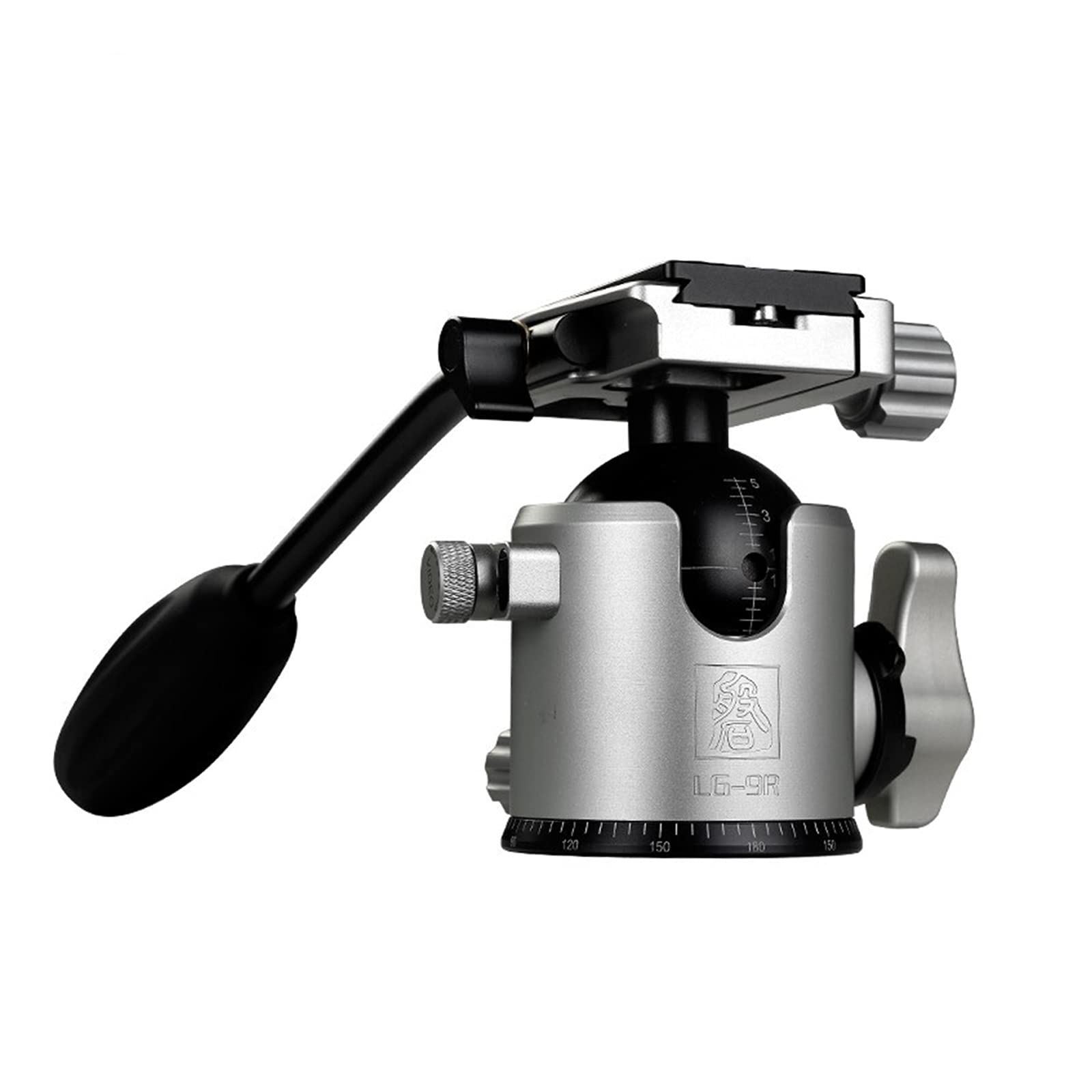 Fotopro LG-9R Professional 360° Swivel Tripod Ball Head with U-Shaped Groove Design - 20KG/44lbs Heavy Duty Load Capacity for DSLR Cameras, Monopods & Sliders - Perfect for Photography, Videography & Travel Shooting