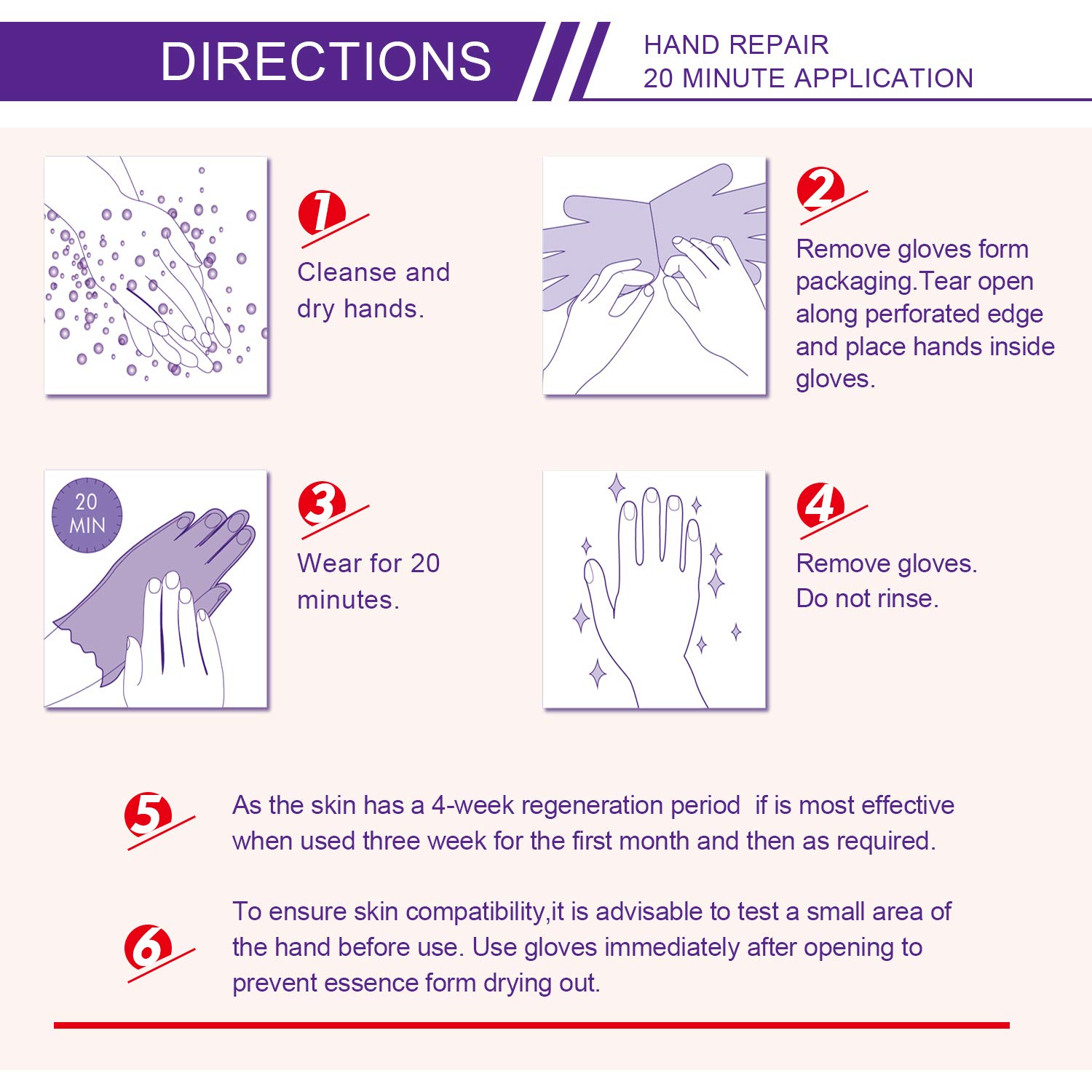 5 Pairs Moisturizing Gloves for Dry Cracked Hands - Collagen & Vitamin Infused Hand Mask with Natural Plant Extracts | Deep Hydration & Skin Repair for Aging Hands | Perfect for Overnight Treatment, Spa Days & Winter Hand Care