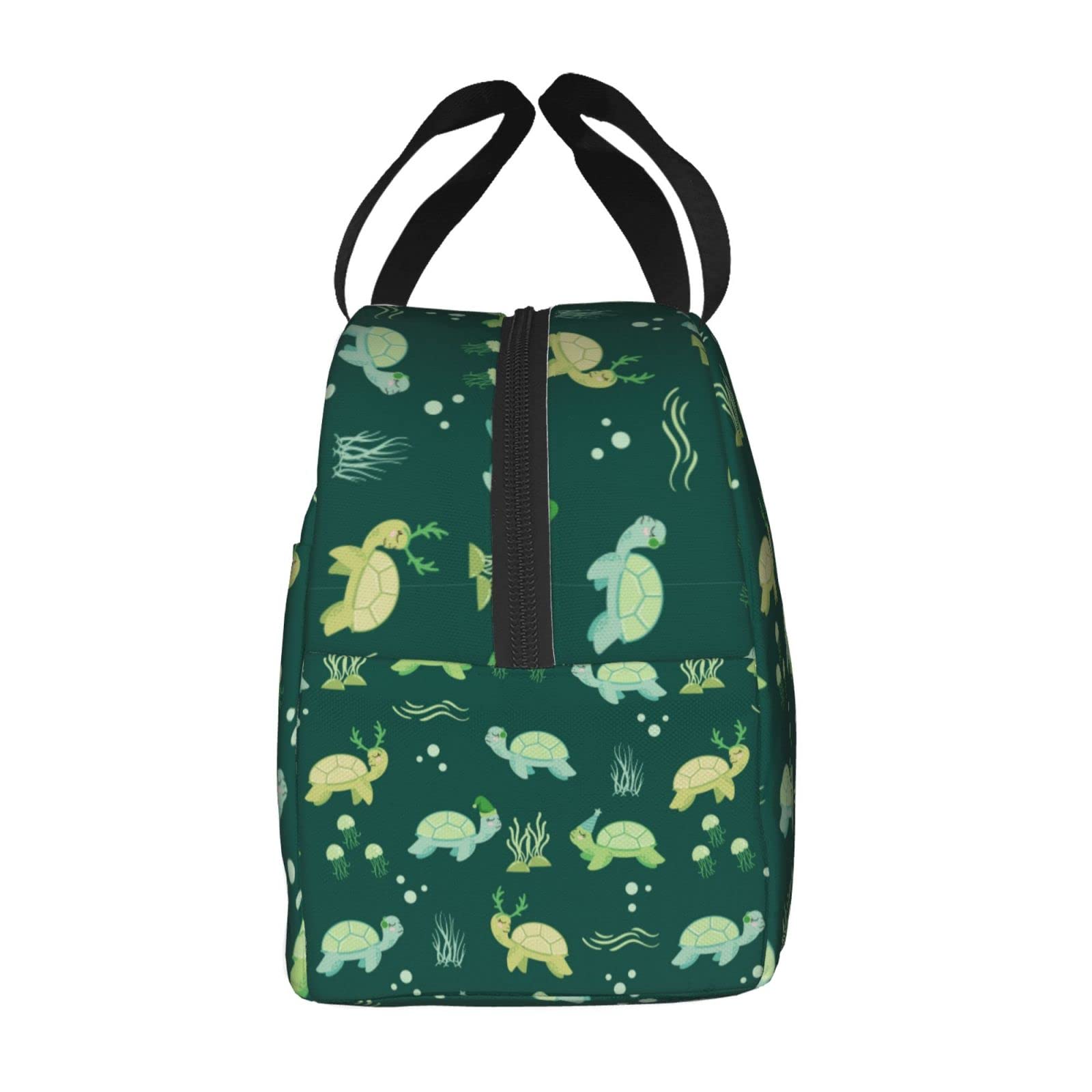 Cute Animal Insulated Lunch Box for Teens - Reusable Thermal Lunch Bag with Turtle Design for School, Work, Travel & Picnic - Portable Meal Container for Boys & Girls
