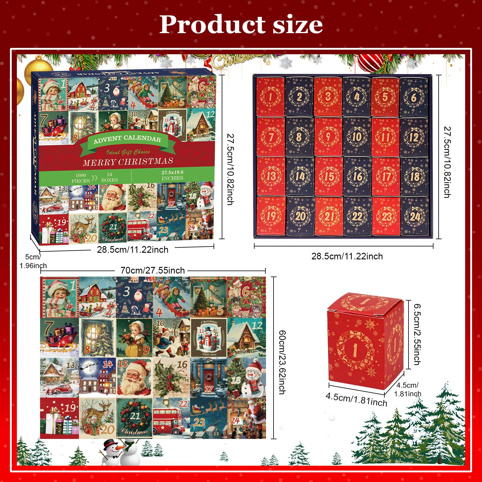 2024 Advent Calendar Puzzle for Adults - Christmas Countdown Puzzle (27.5 x 23.6 Inches) - Perfect for Holiday Family Activities & Christmas Decorations