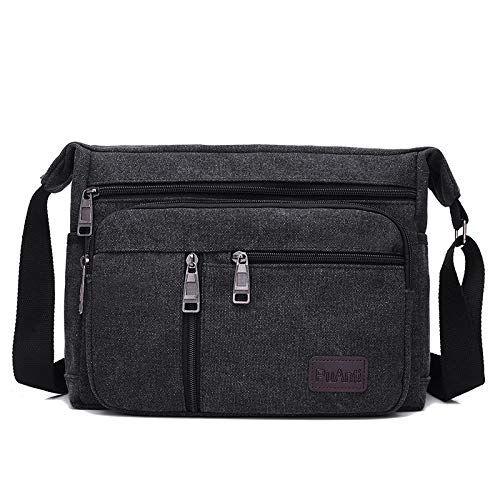 MOMISY Canvas Crossbody Sling Bag for Men & Women - Lightweight Travel Shoulder Bag with Multiple Pockets - Perfect for Office, Business, Commuting & Daily Use