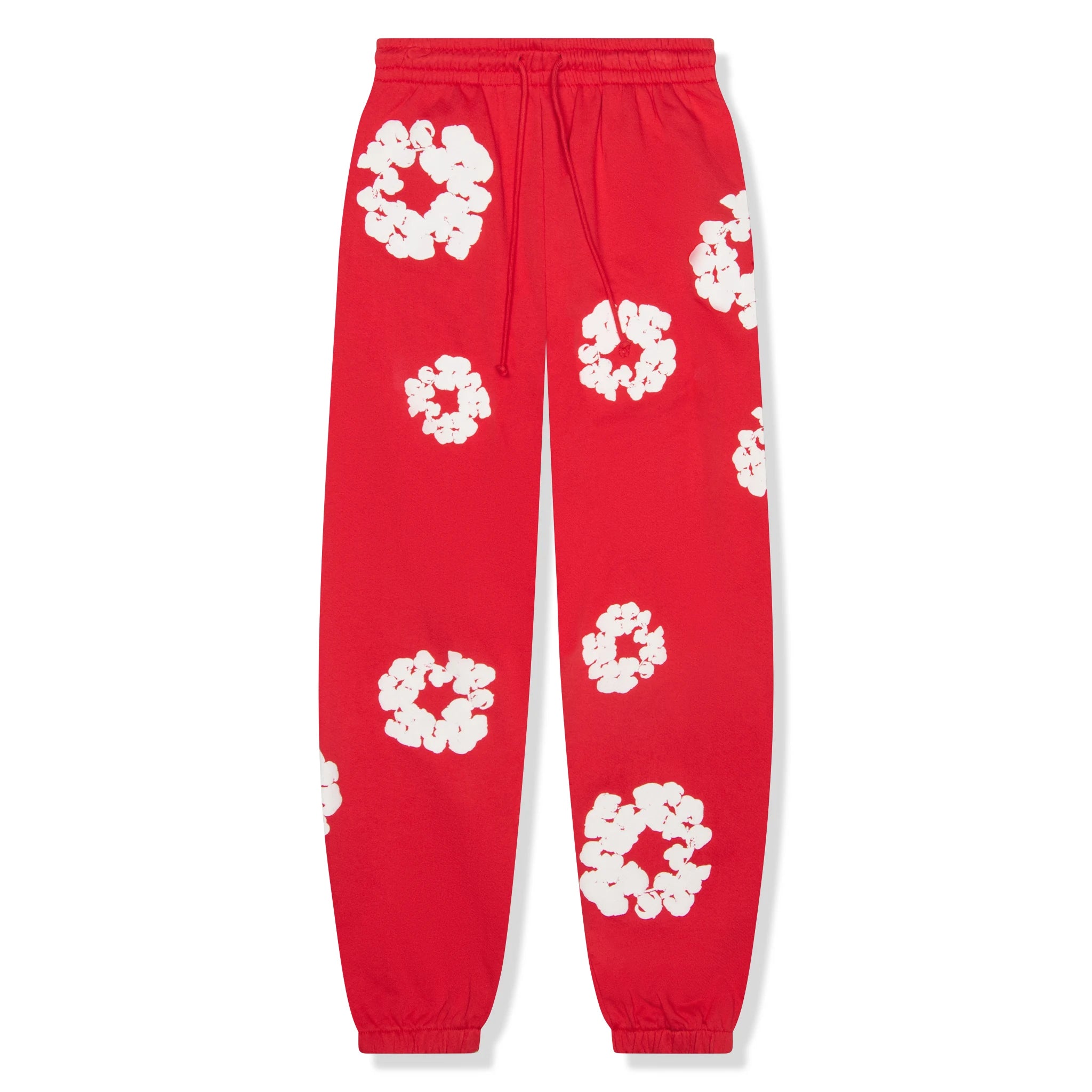 Denim Tears The Cotton Wreath Red Sweatpants for Men - Comfortable Casual Joggers for Streetwear & Lounge Wear