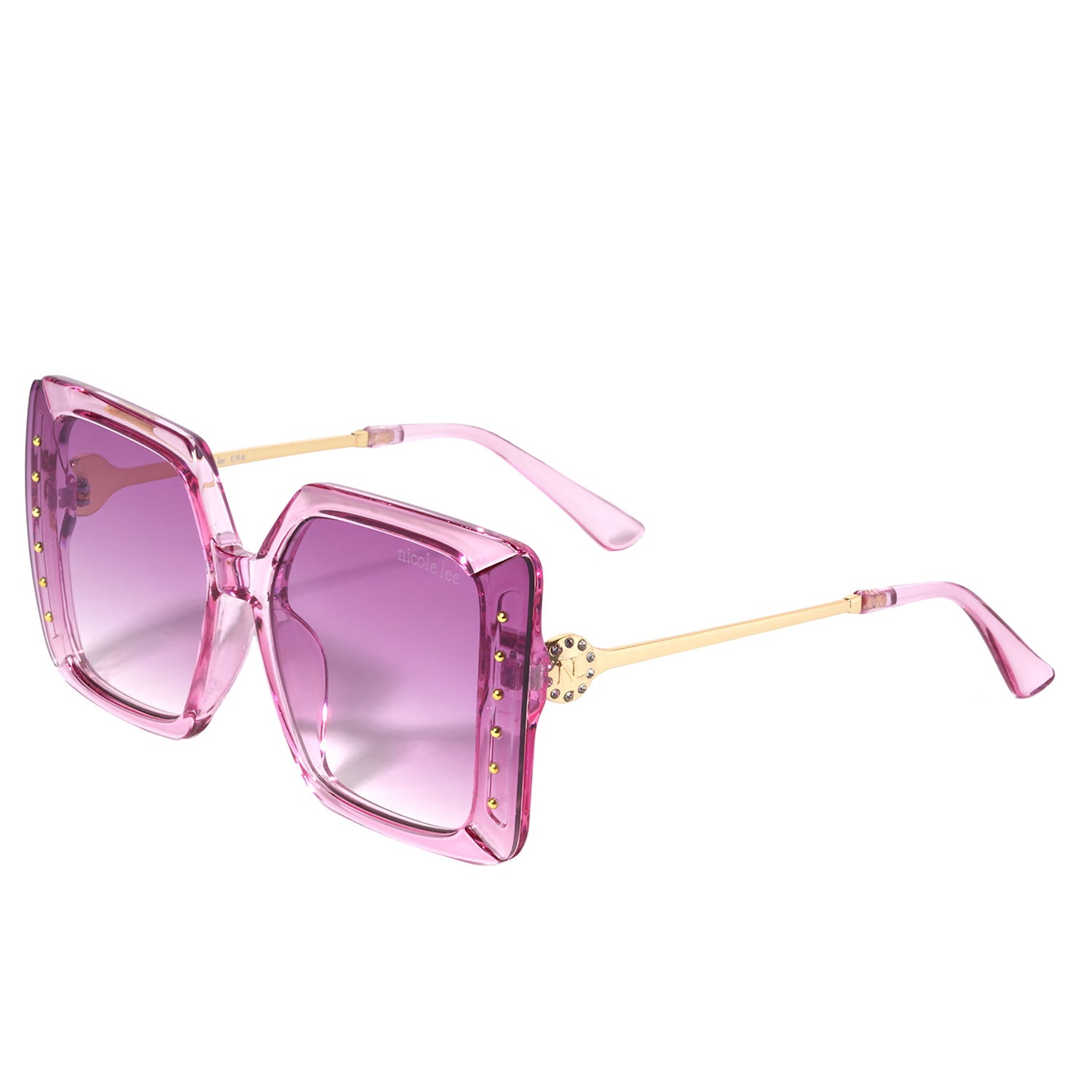 Oversized Studded Sunglasses for Women - Trendy Fashion Accessory for Summer, Beach, and Outdoor Activities