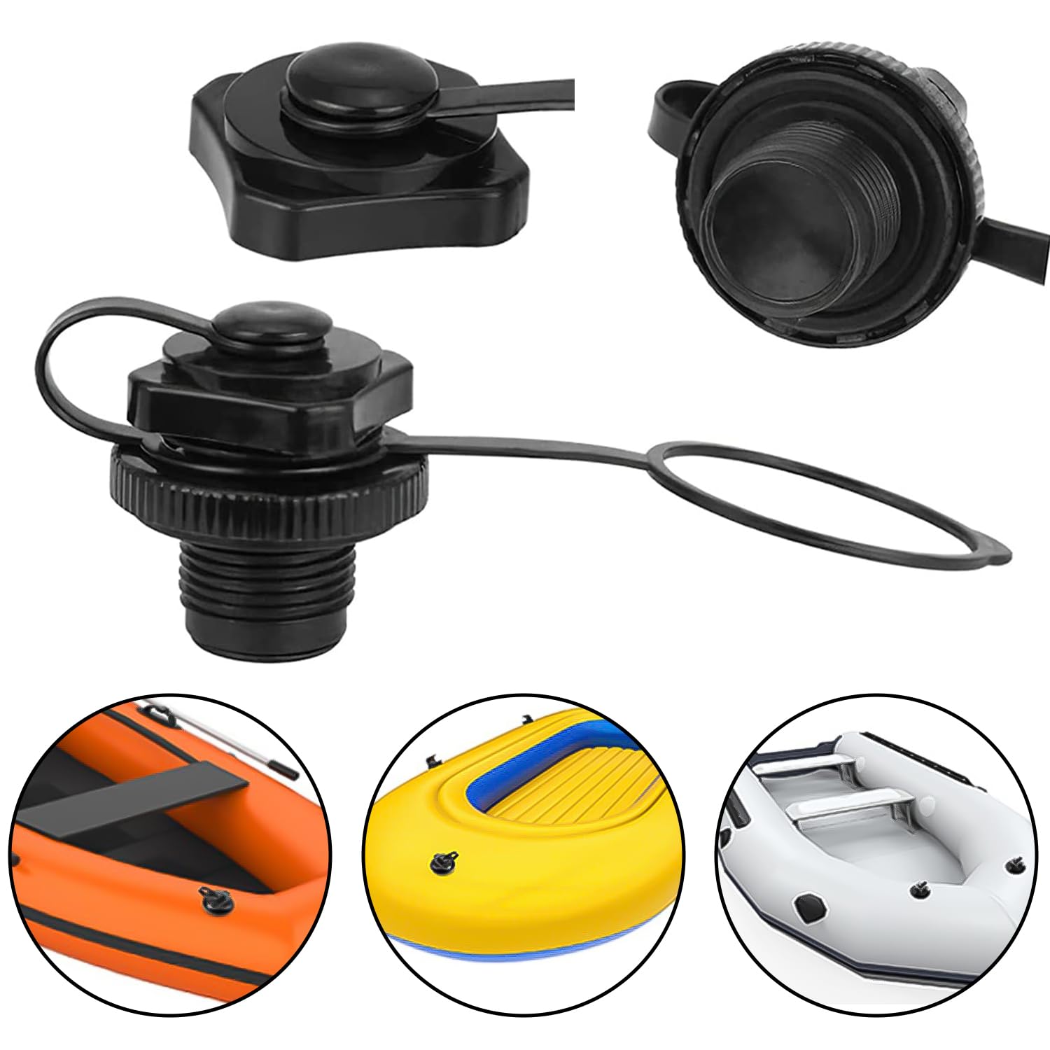 Inflatable Boat Tube Air Valve Replacement - 2PCS Screw-In Air Plugs for Water Sports & Pool Floats | Durable Inflatable Accessories for Kayaks, Paddle Boards & Pool Toys