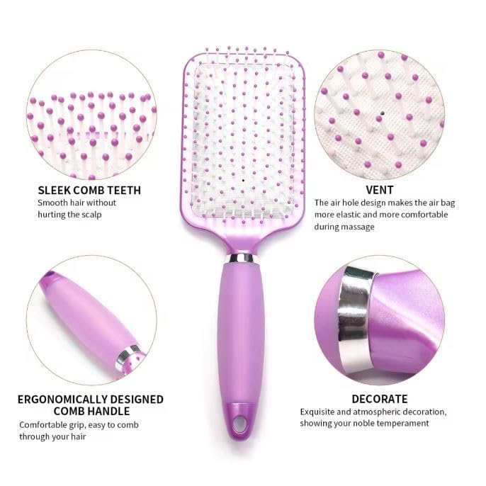 **Detangling Hair Brush Set for Thick & Curly Hair - Anti-Static Paddle Hairbrush with Scalp Massage - Reduces Breakage & Tangles for Men, Women & Kids - Perfect for Daily Styling & Salon Use**